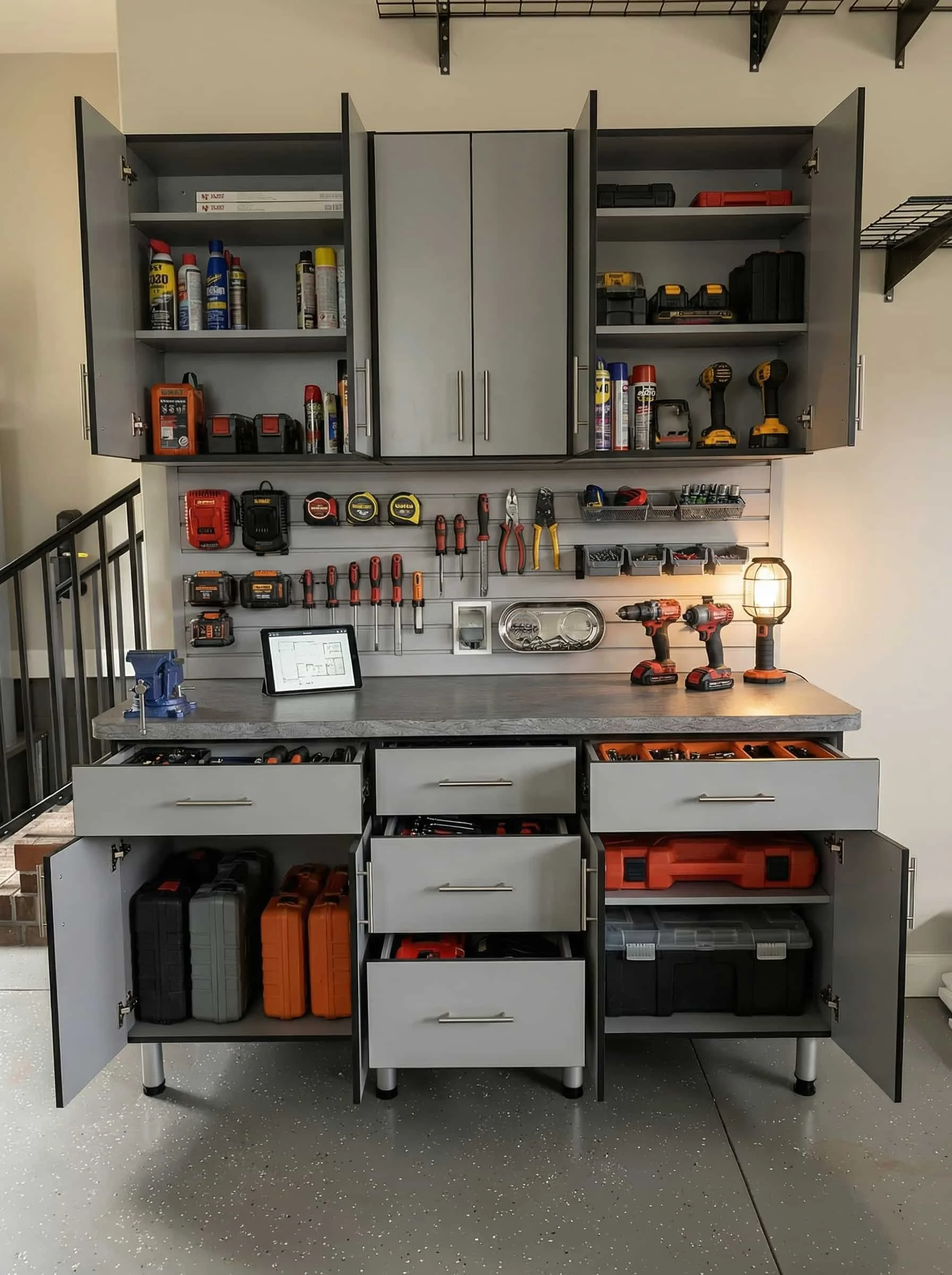 Garage storage with tools