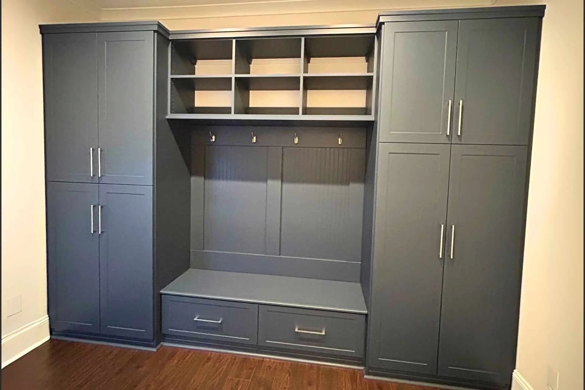 Custom storage solution mud room