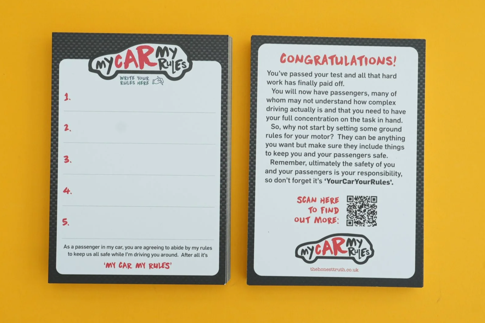 MyCarMyRules cards x50
