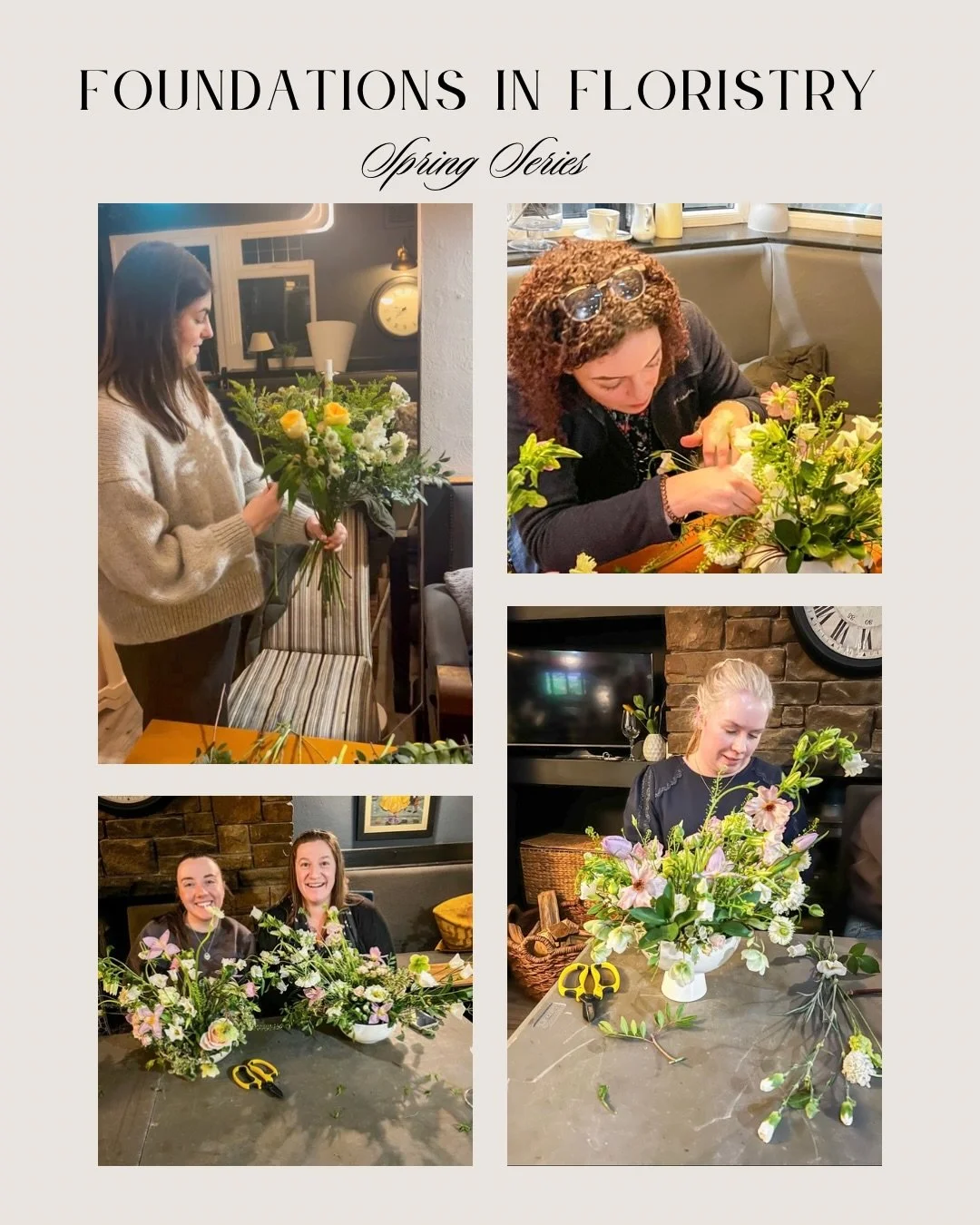 A wonderful few weeks spent with our Spring Foundations in Floristry students&hellip; 🌸

We&rsquo;ve just finished the most special series with a truly lovely group who came together to learn the foundations of floristry, working with beautiful seas