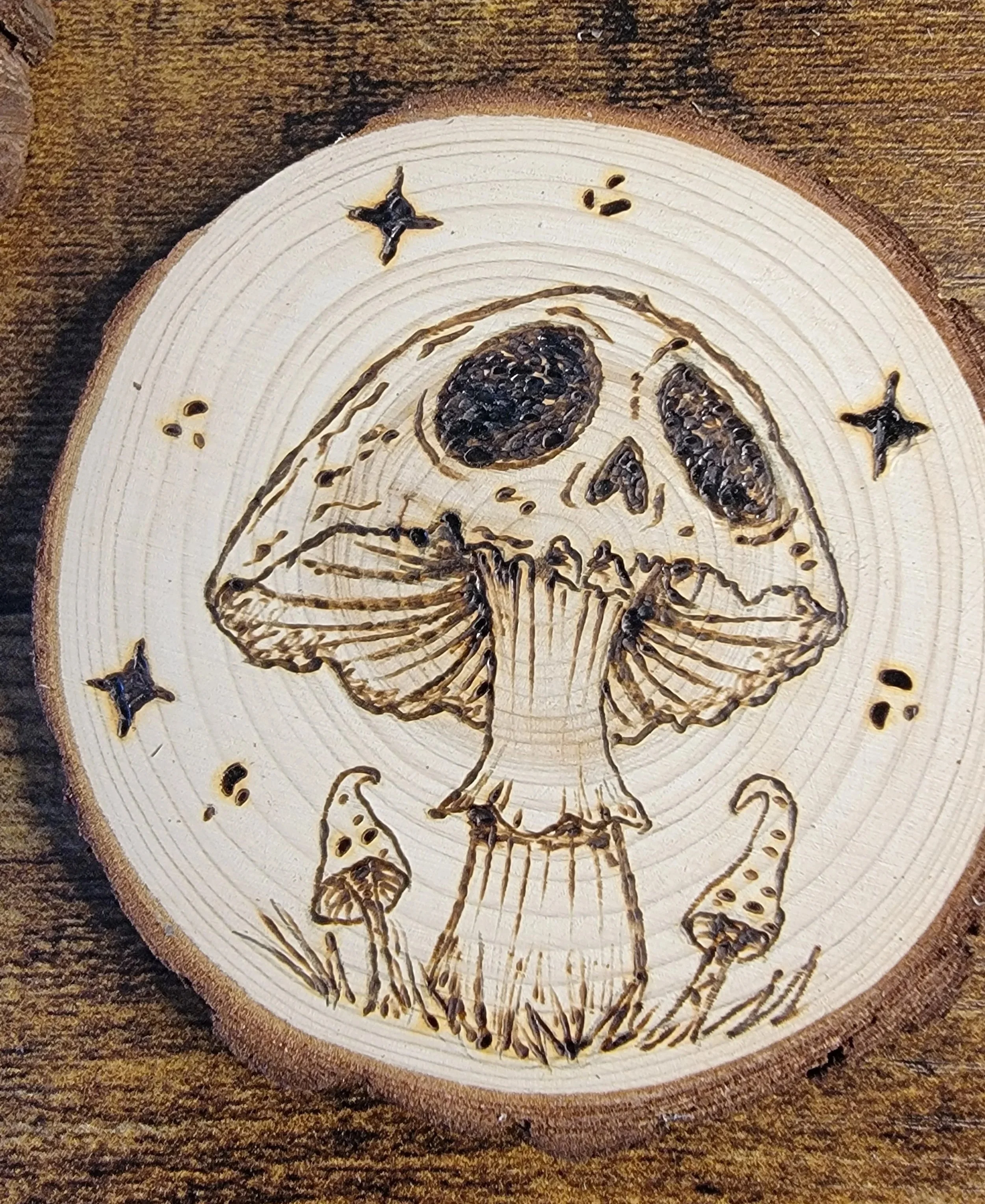 woodburned christmas ornament