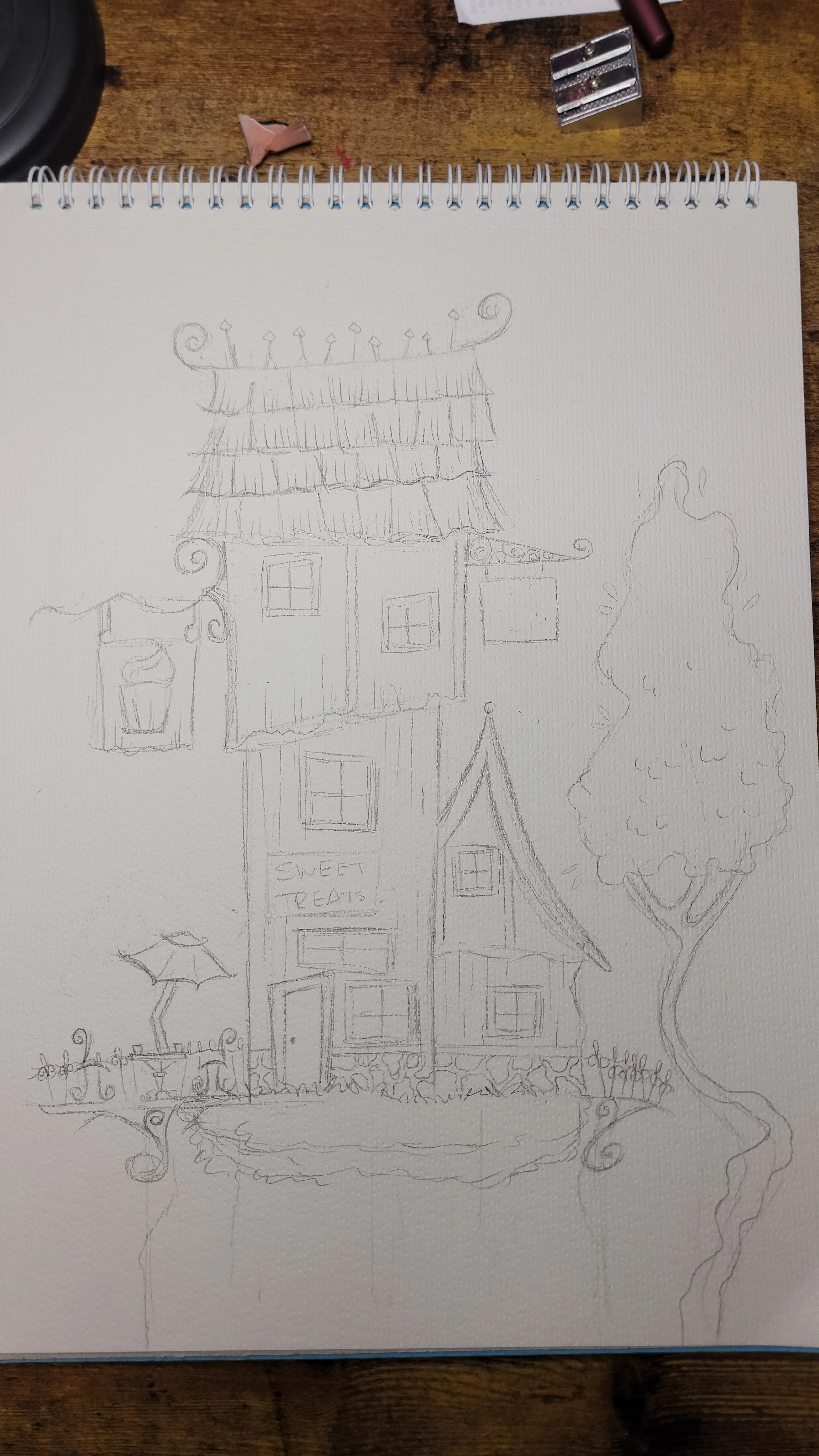 sweet treats cupcake shop sketch