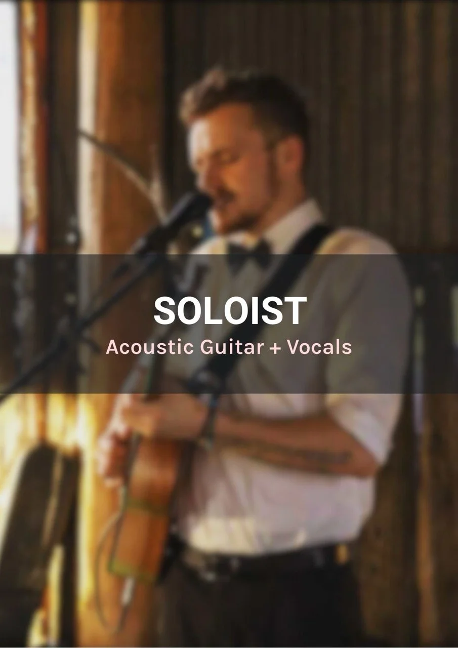 Solo acoustic guitarist and vocalist performing at a Brisbane wedding ceremony
