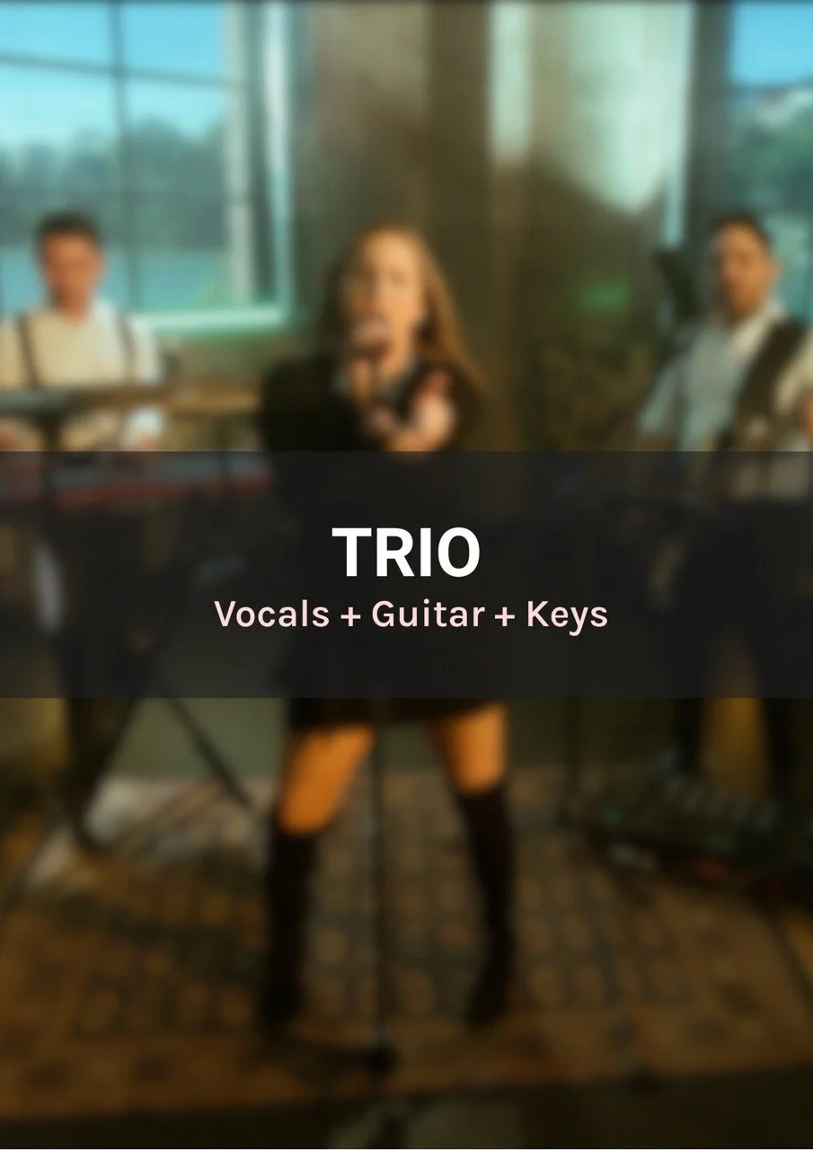 Trio wedding band with vocals, guitar and keys performing in Brisbane