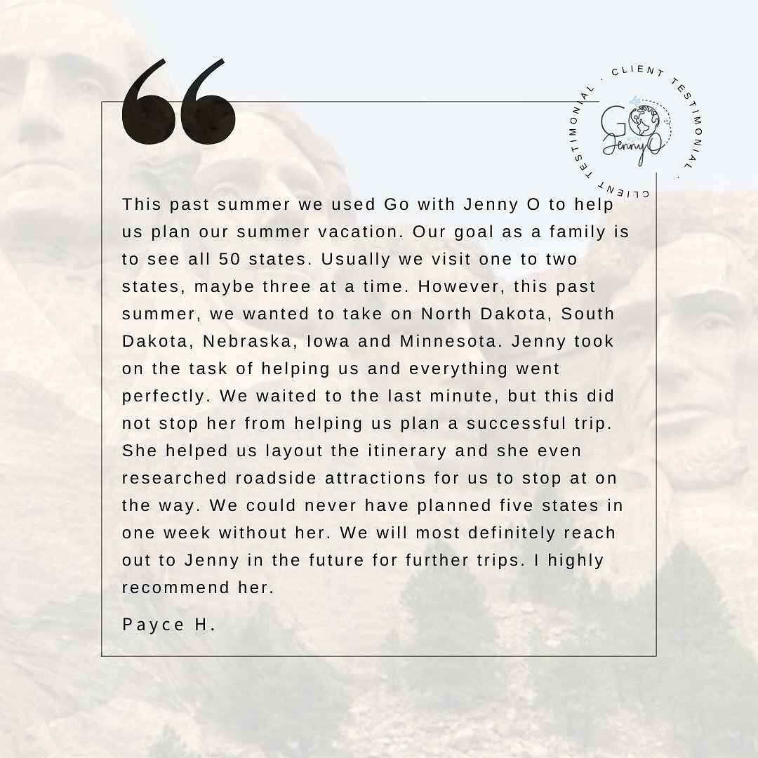 I am loving helping this client&rsquo;s family reach their goal of visiting all 50 states together! We are working on their next trip for this summer as we speak 🚗🗺️ Have you ever set a goal like this??