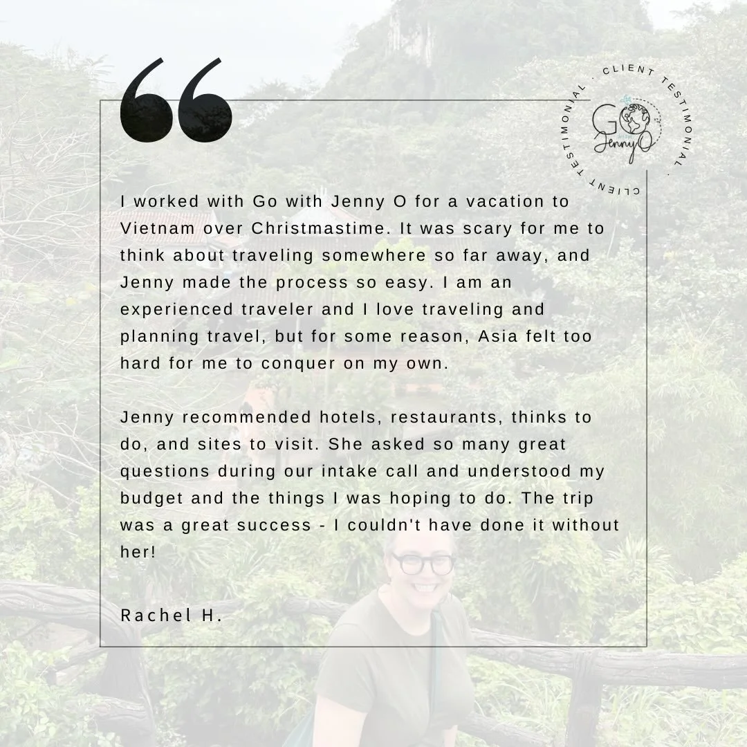 Nothing makes me happier than seeing my clients&rsquo; trips come to life! Rachel took a whirlwind trip to Vietnam over winter break and we worked together to build an itinerary that helped her see all the highlights she was most interested in! 

If 