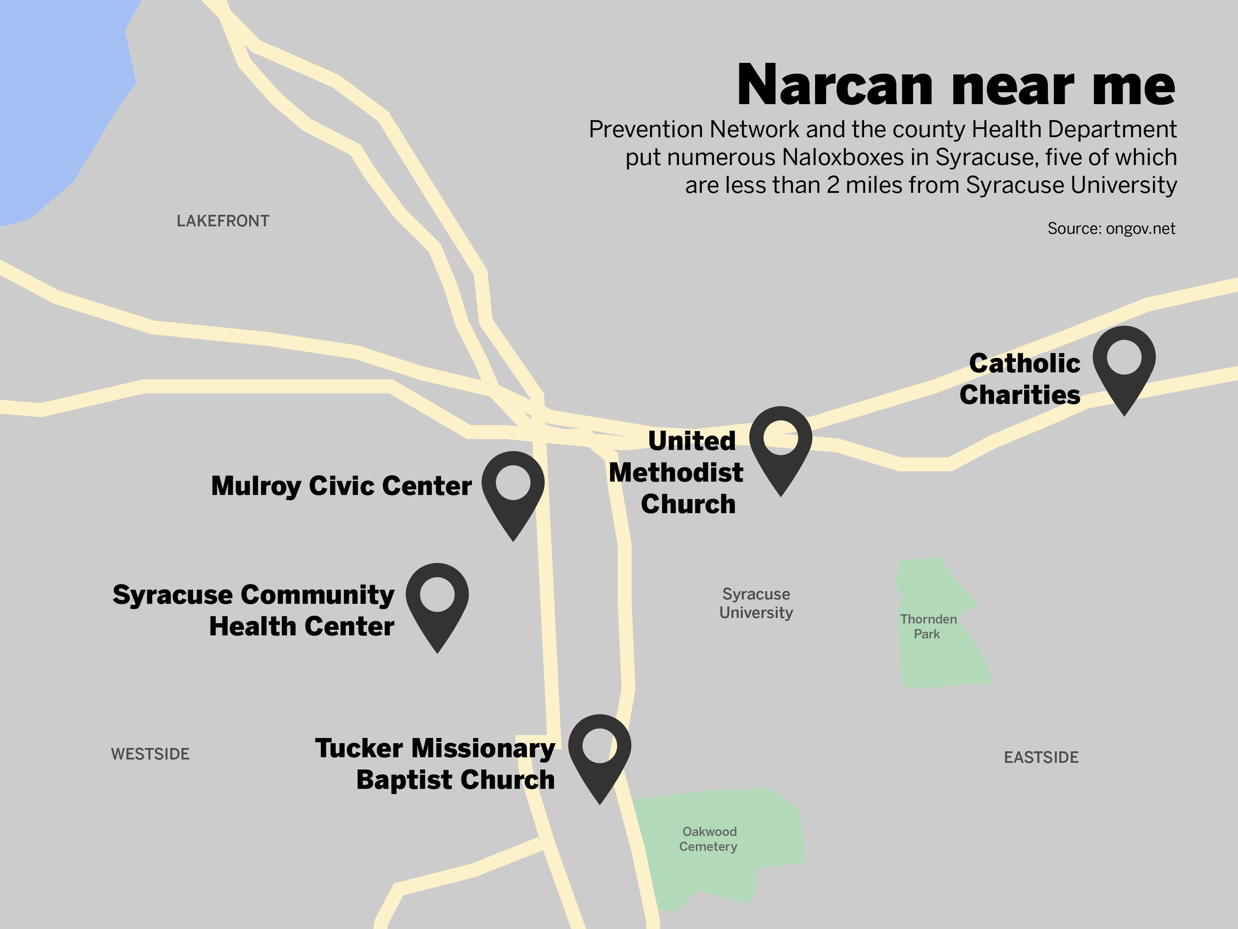 designed map of naloxboxes in Syracuse