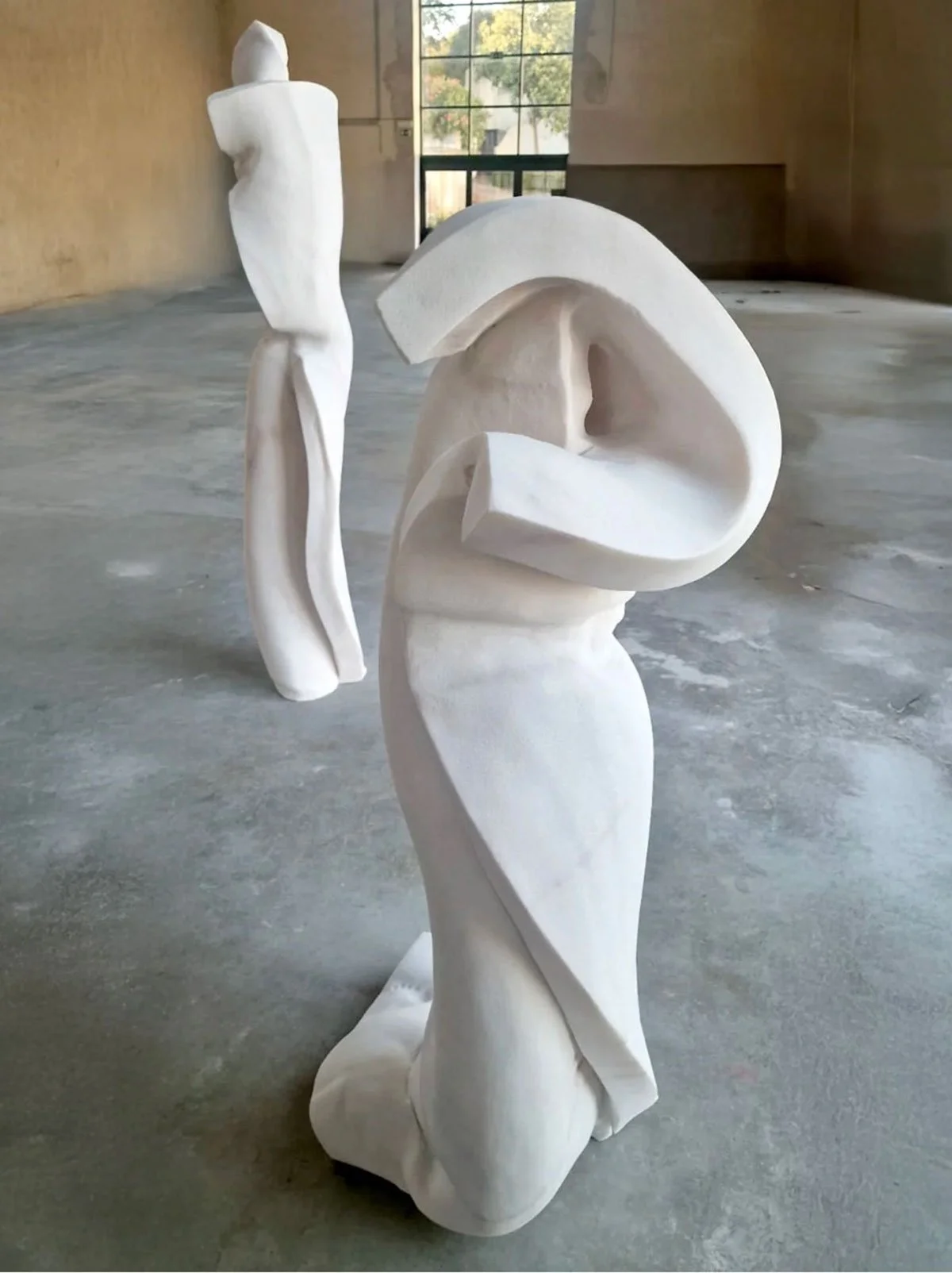 Finished Marble Sculptures by Barb Smith, Cut using CNC machine from 3D Scans