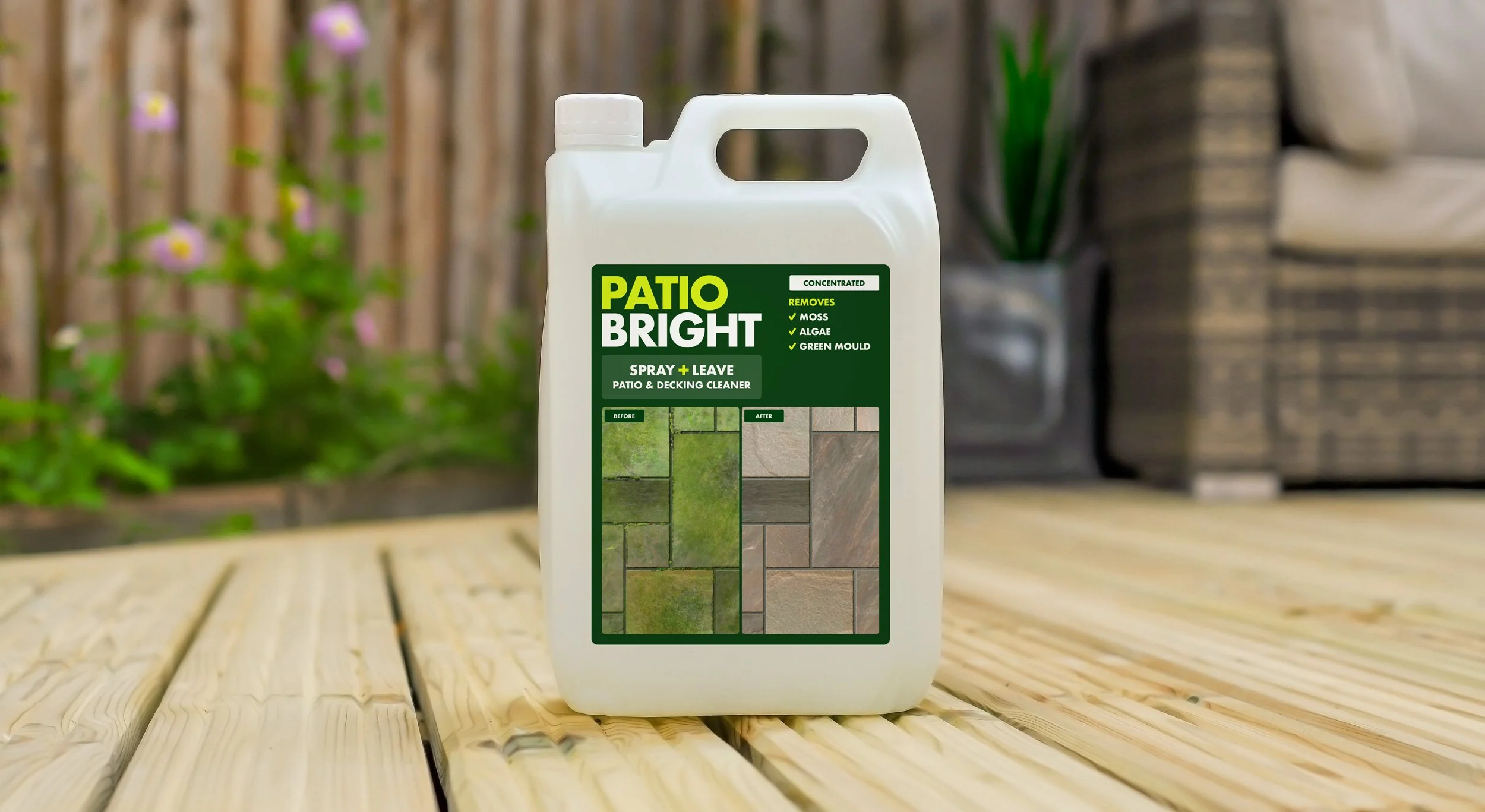 Spray & Leave Patio Cleaner Moss & Algae Remover Patio Bright