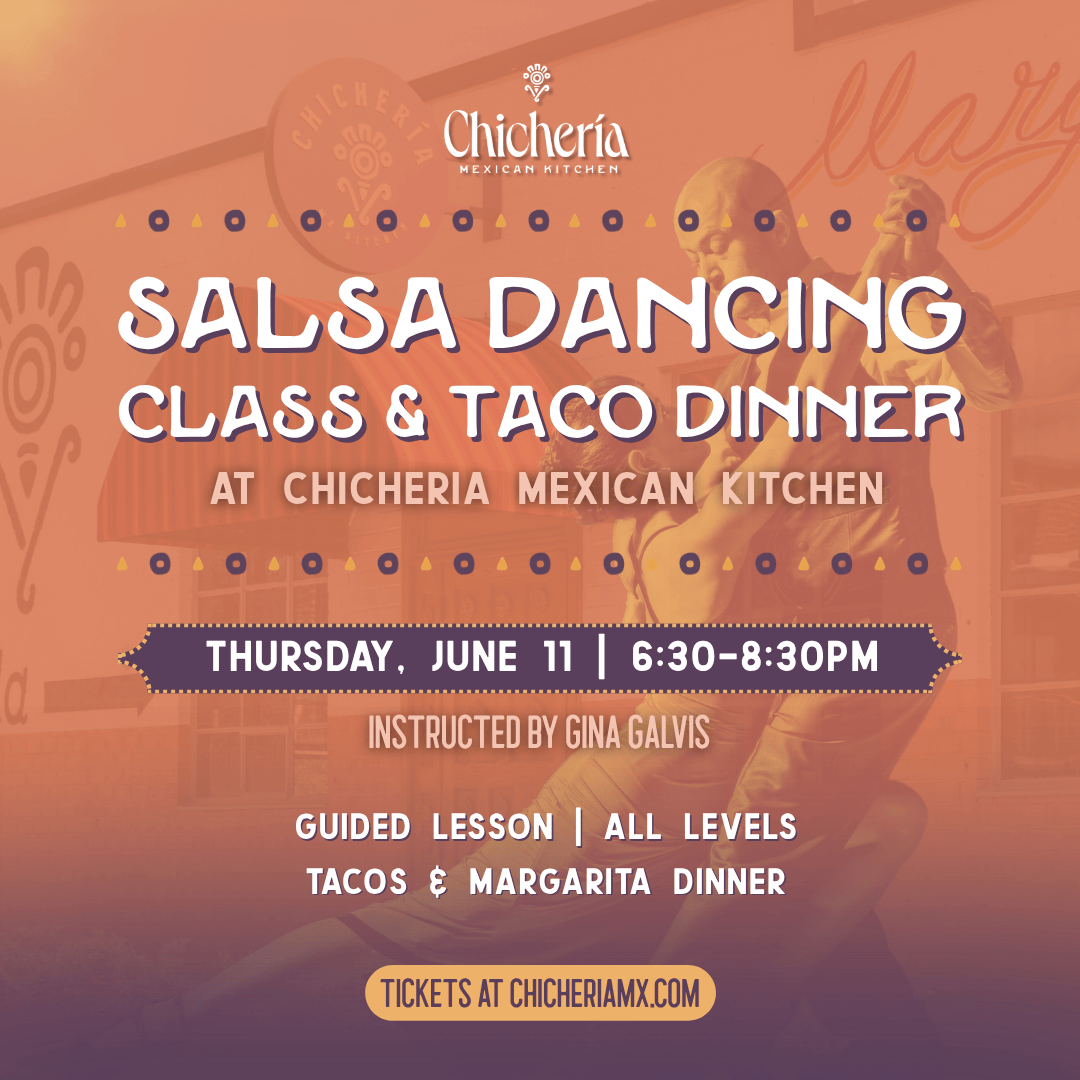 Salsa Dancing Class & Taco Dinner June 2026 square graphic