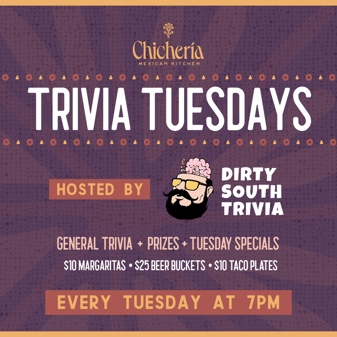 Trivia Tuesdays hosted by Dirty South Trivia graphic
