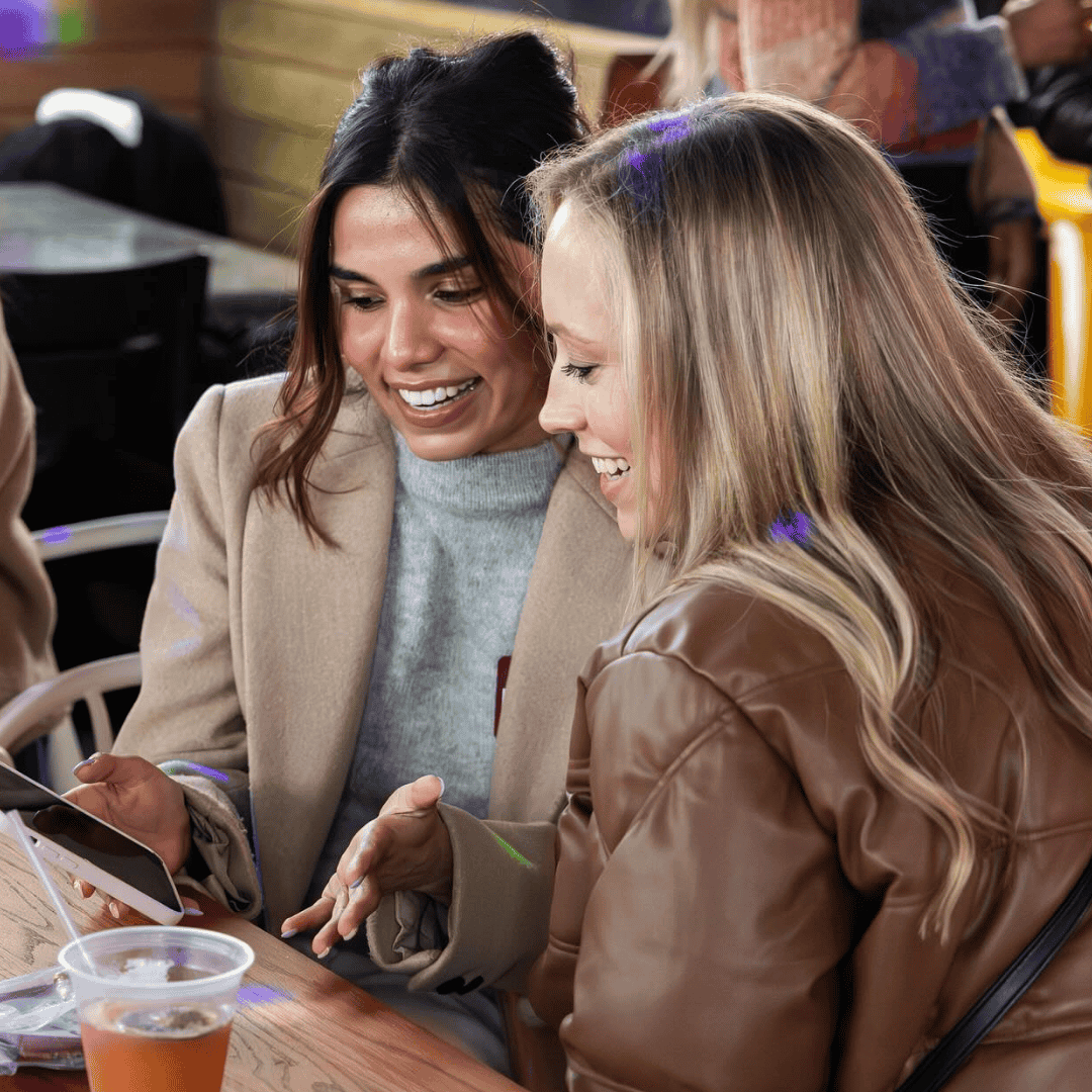 In Common gathering two women connecting