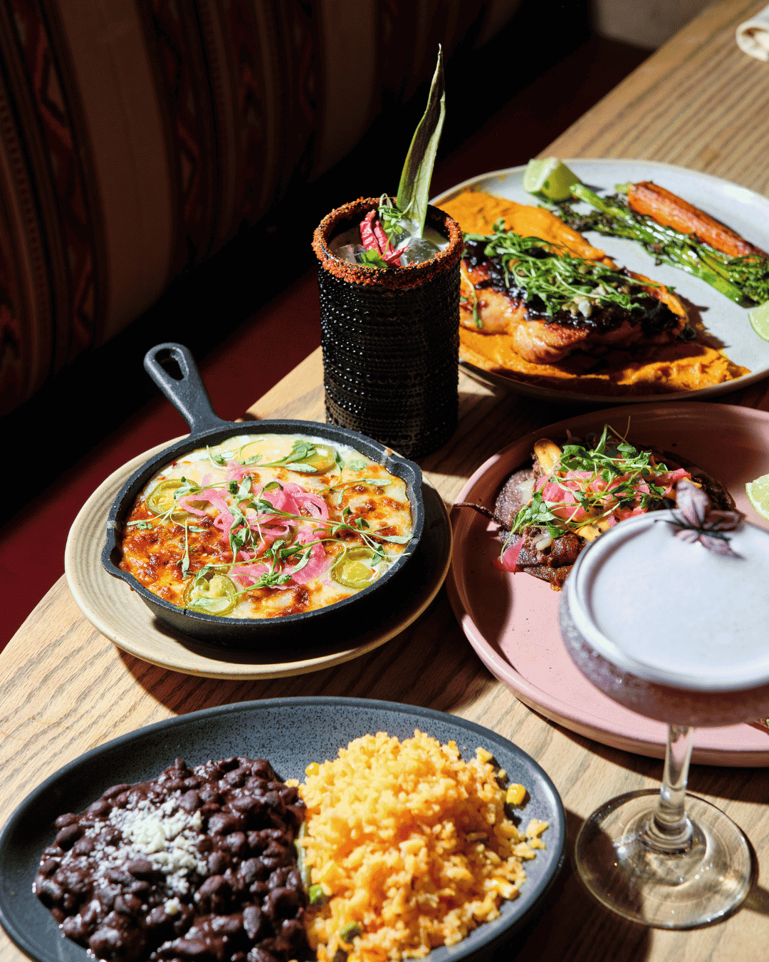 day of the dead cantina food dishes and cocktails