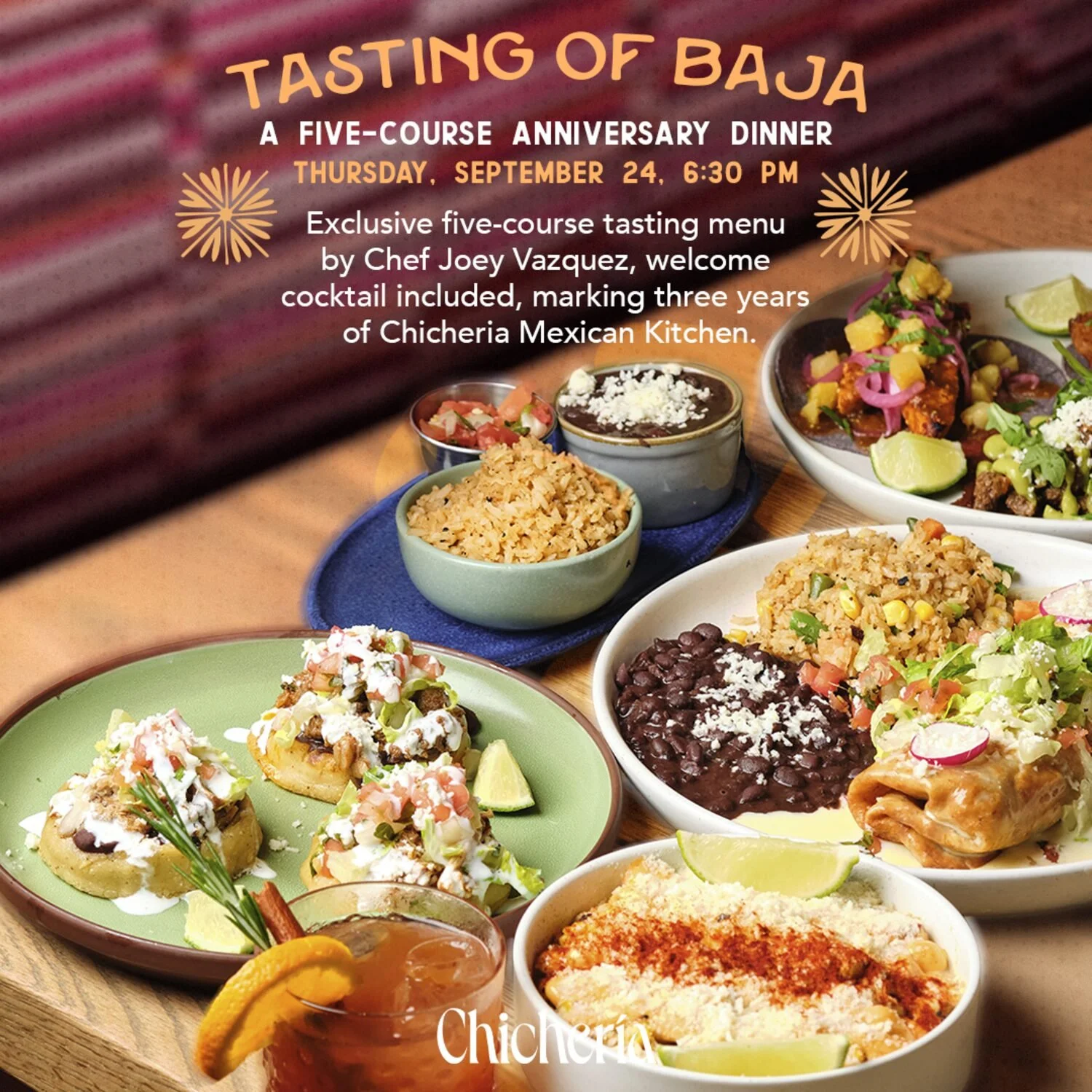 Tasting of Baja five-course anniversary dinner at Chicheria Mexican Kitchen, Thursday September 24