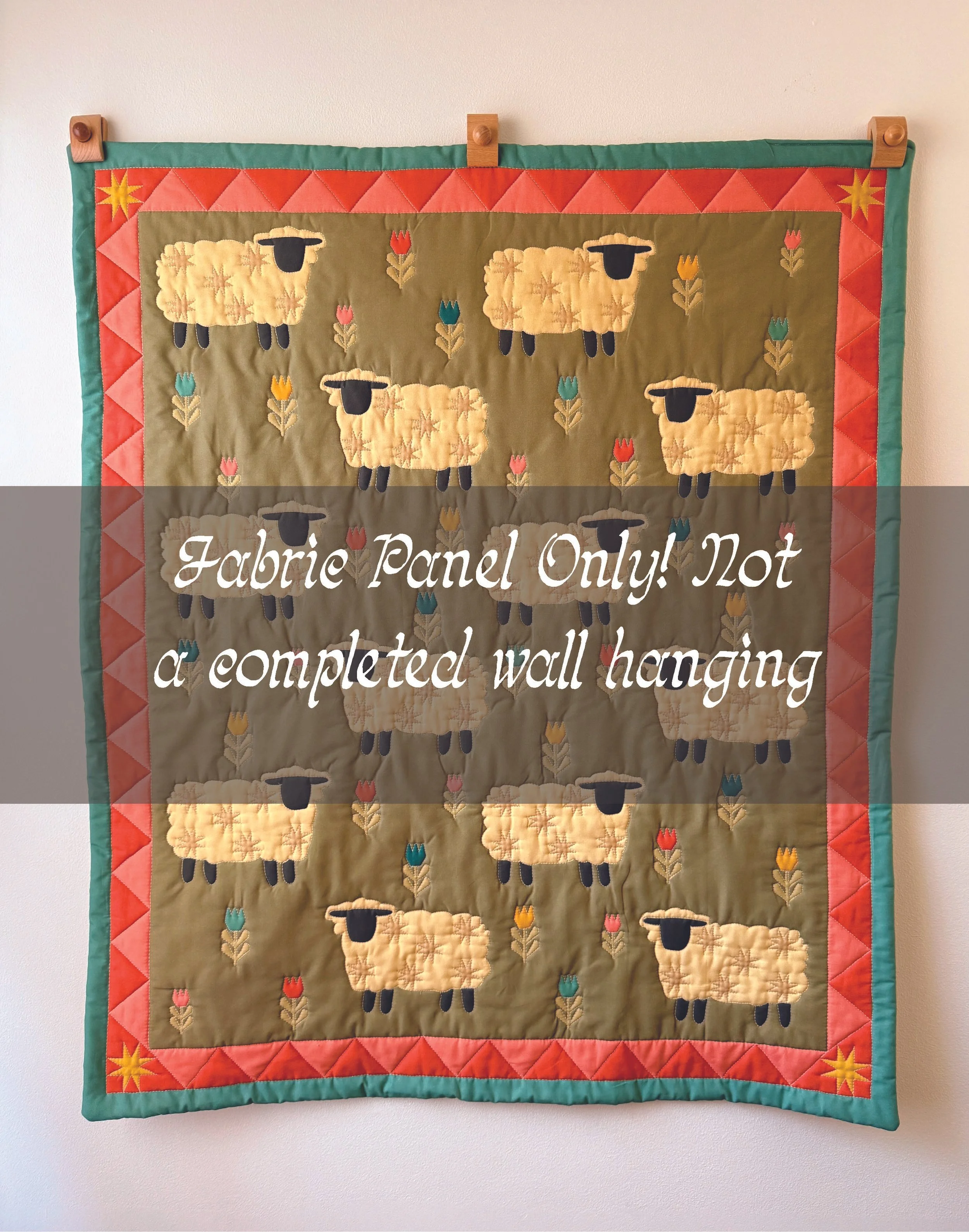 Fabric Panel : The Sheep Gather Among The Flowers