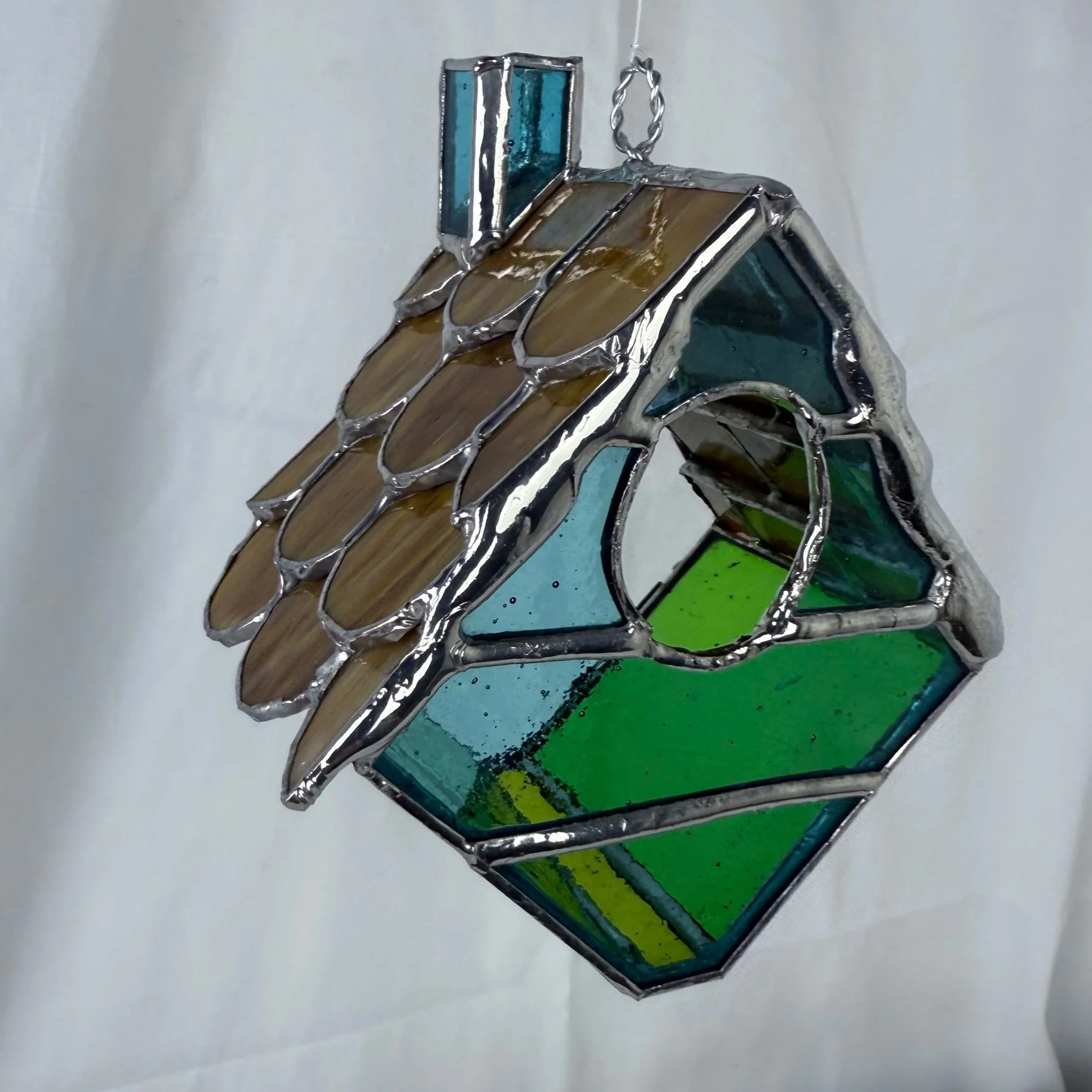 Stained Glass Bird House - 
