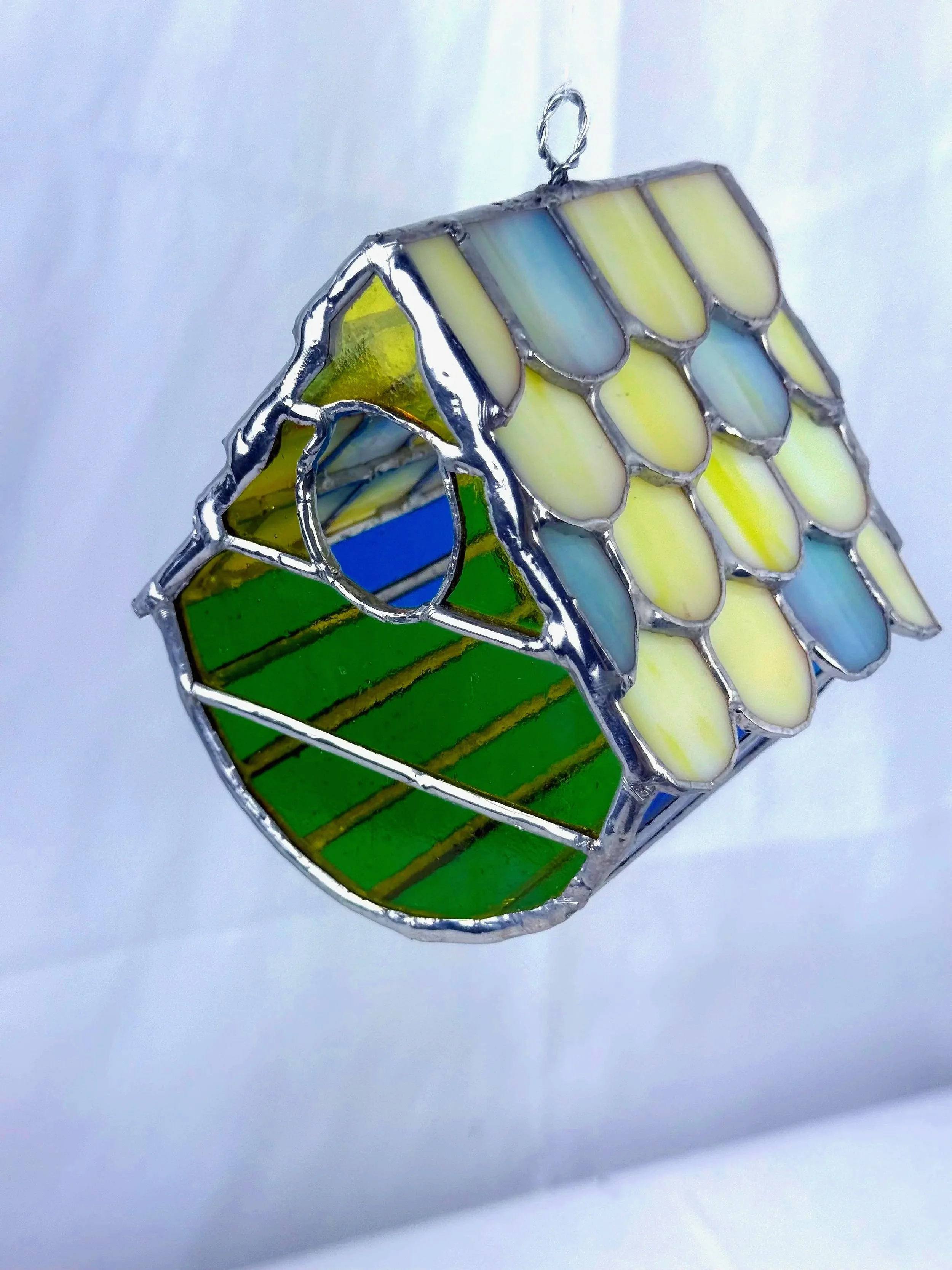 Handmade Stained Glass Bird House