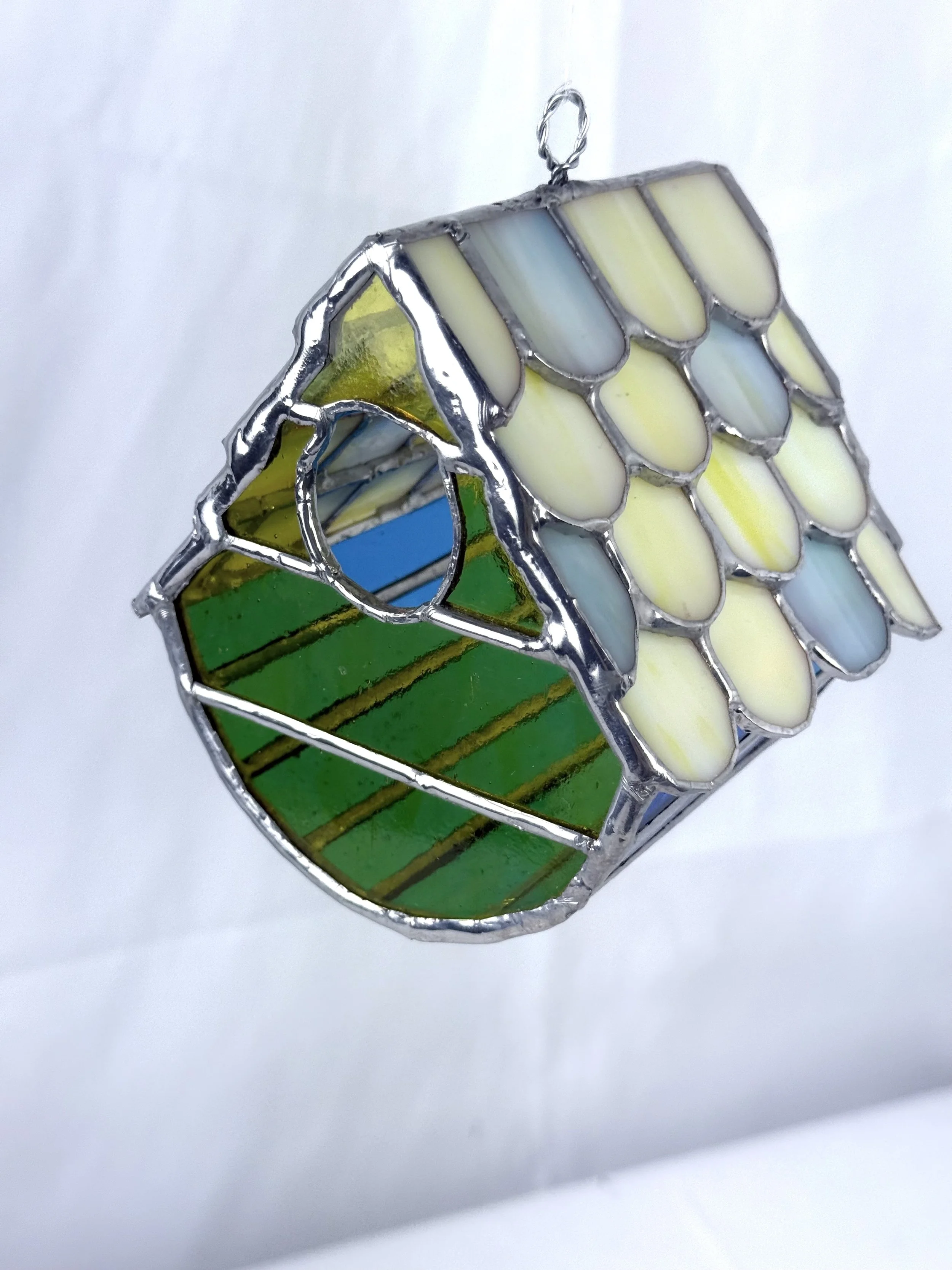 Stained Glass Bird House - Spring Nest