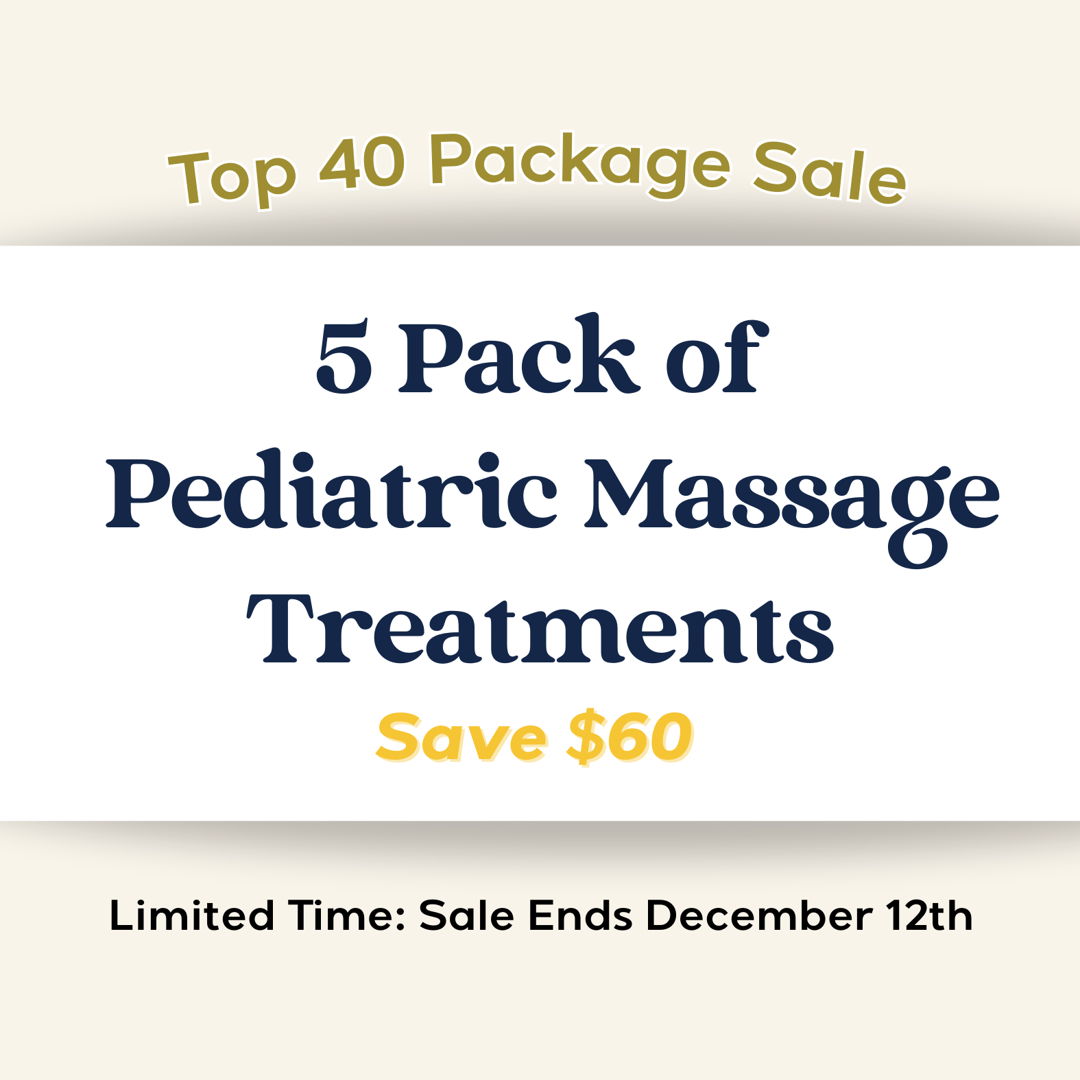 5 Pack of Pediatric Massage Therapy Treatments
