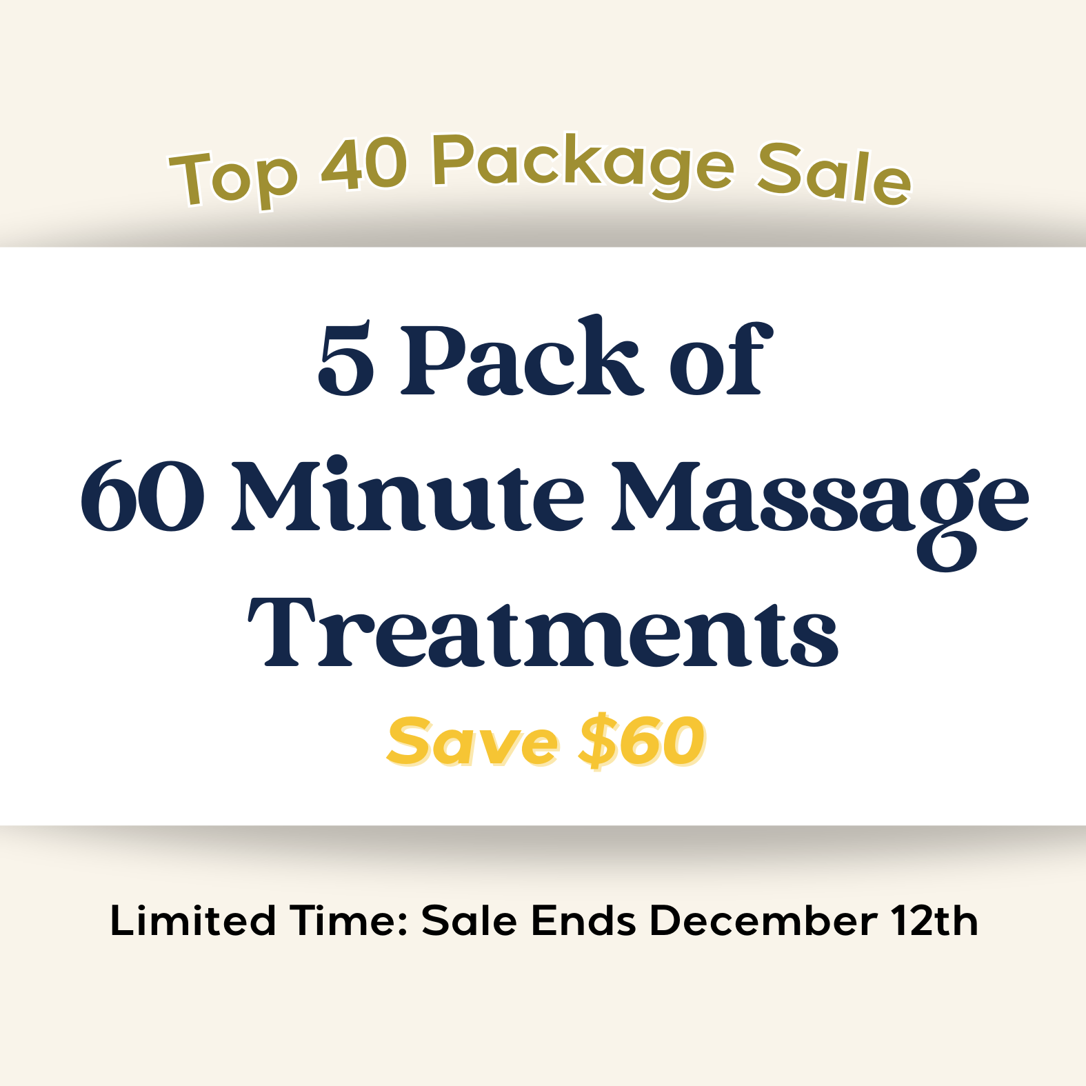 5 Pack of 60 Minute Massage Therapy Treatments