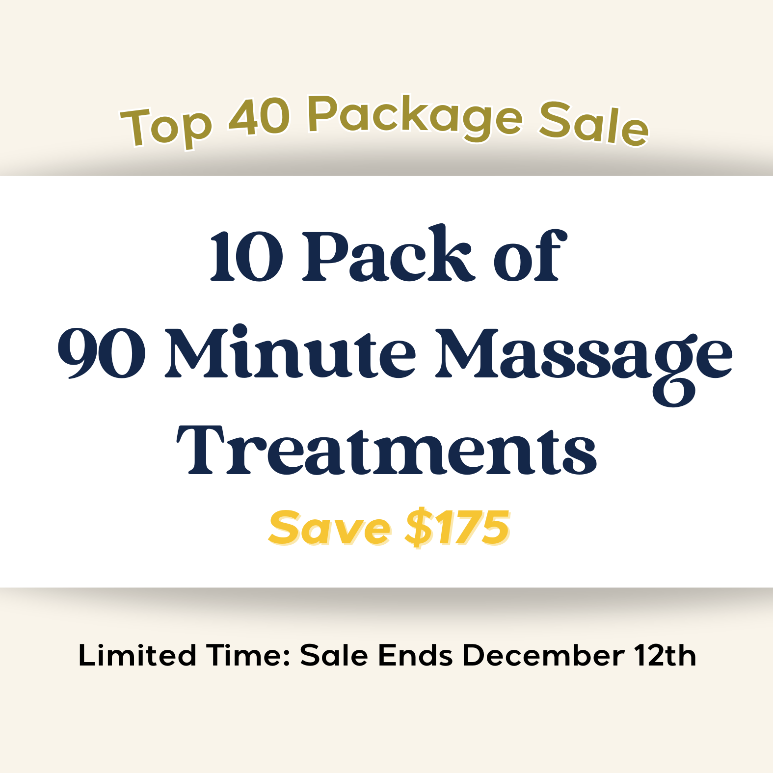 10 Pack of 90 Minute Massage Therapy Treatments