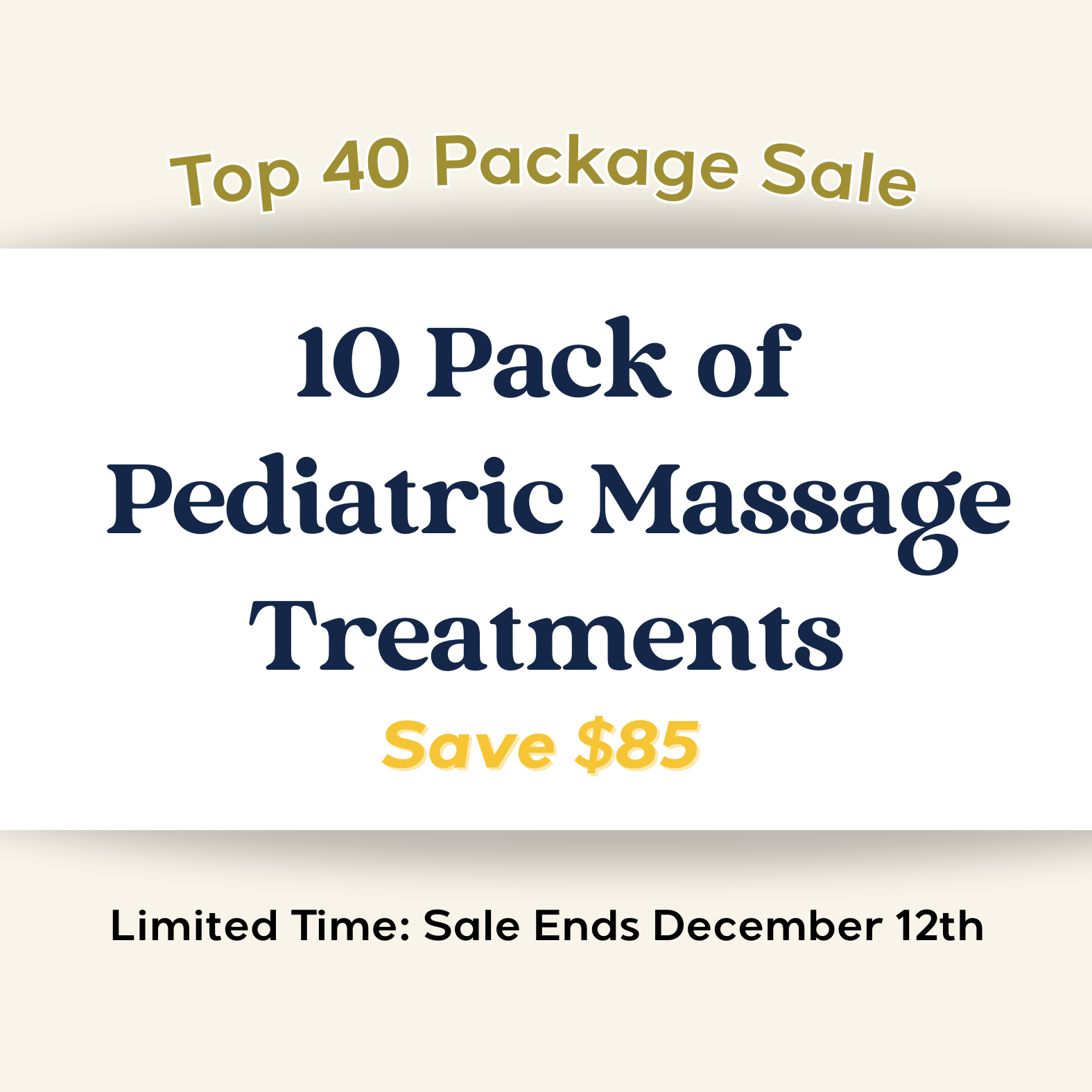 10 Pack of Pediatric Massage Therapy Treatments