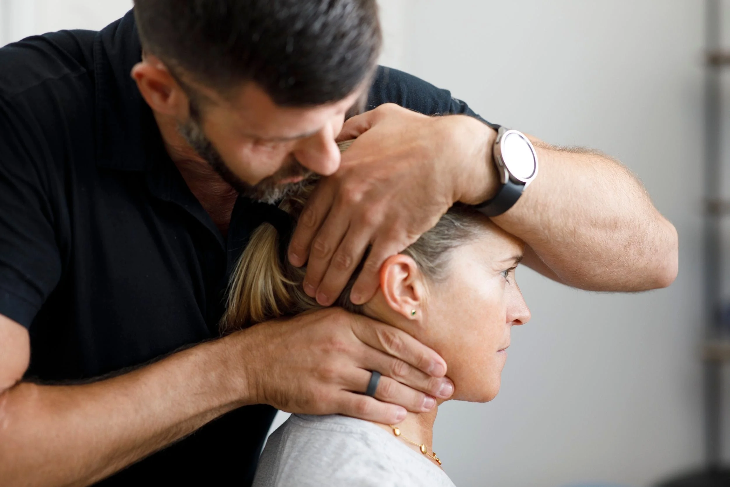 Therapist working with TMJ Patient
