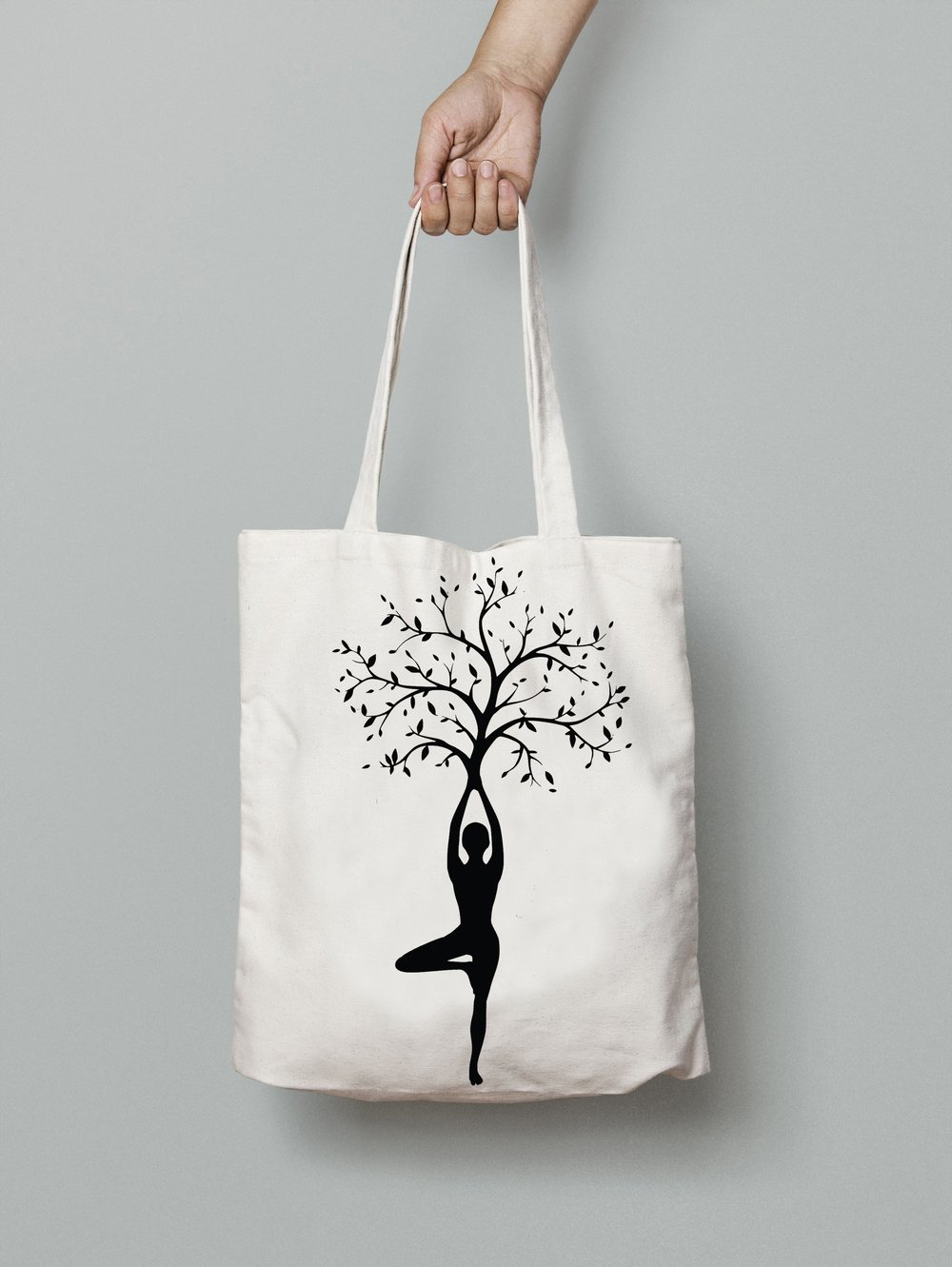 Cotton Re-Useable Bag- Made to order-TREE Pose YOGA — Galpin Naturals