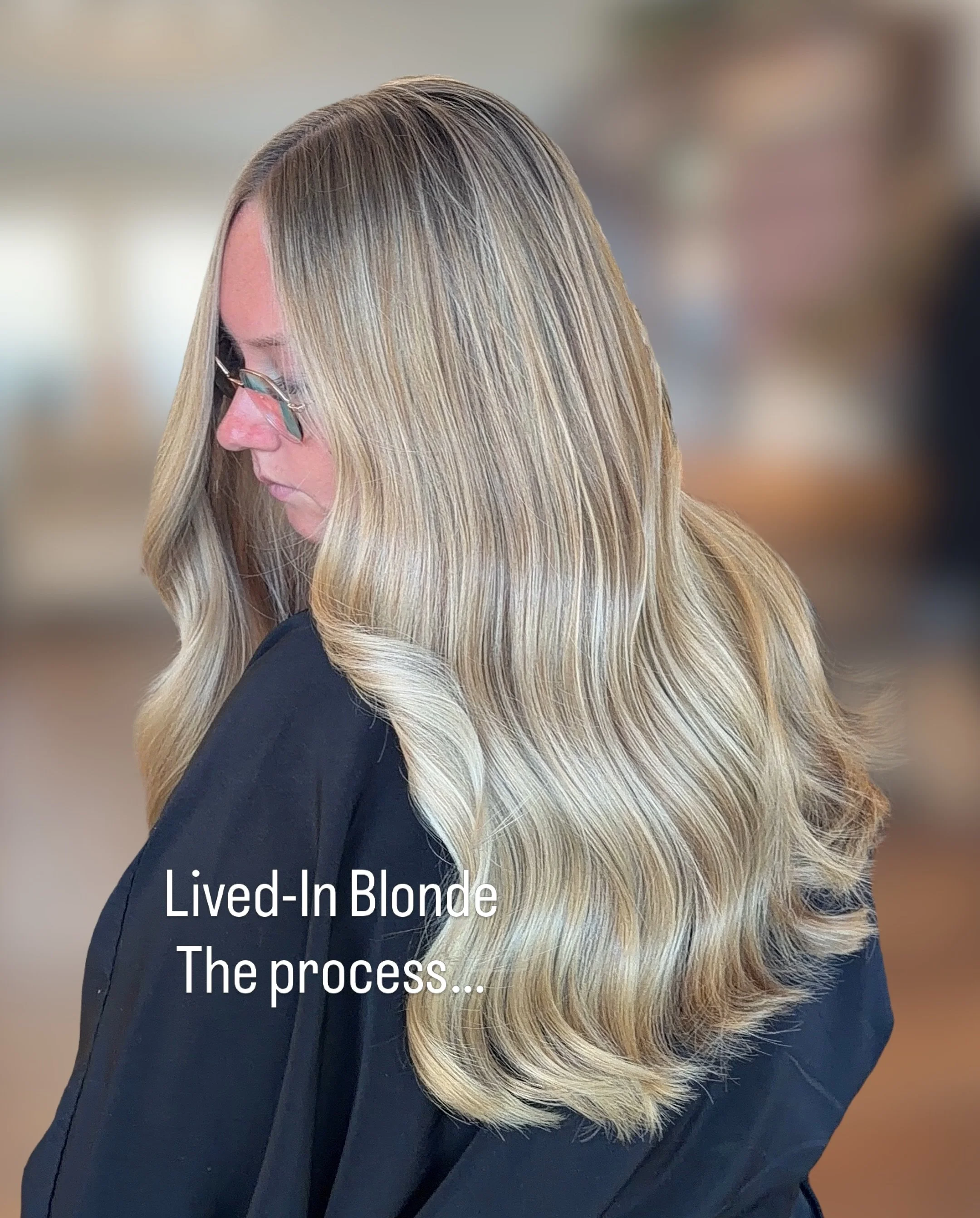 Lived-In Blonde&hellip;the process with time stamps

10am: consult, before photos, begin foiling

11:30: Finish foiling 

11:30-12- Process

12:00- pull foils, rinse, shampoo, condition

12:15- detangle, section, and formulate 

12:30- root melt, ton
