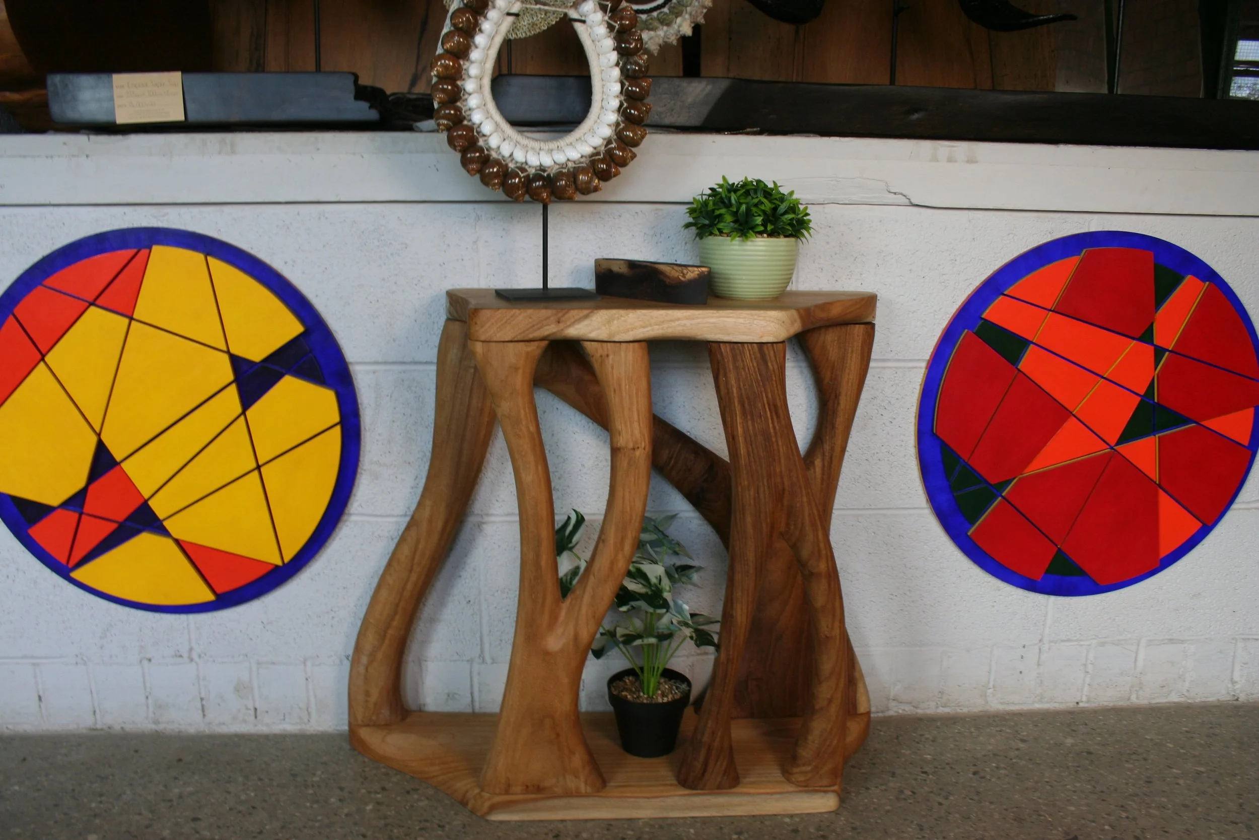 Exotic Wood Console Table