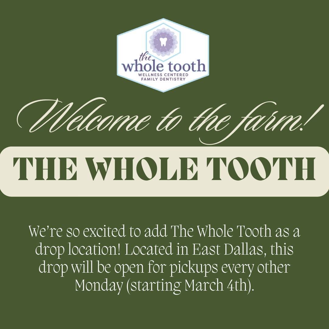 We're so excited to add The Whole Tooth as a drop site! Thanks, Dr. Genz!