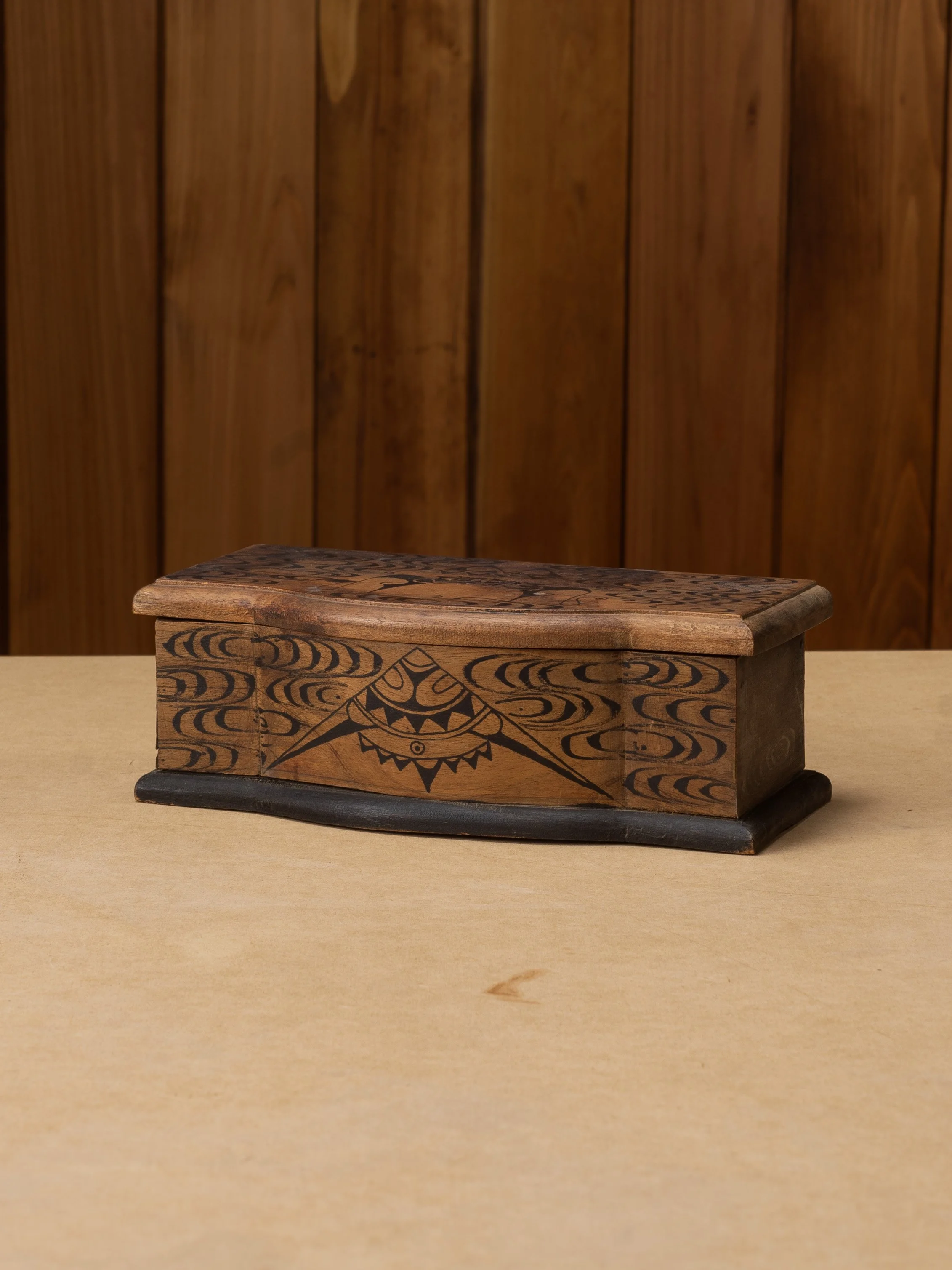 TSIMSHIAN NORTHWEST COAST PAINTED GRAIN BOX