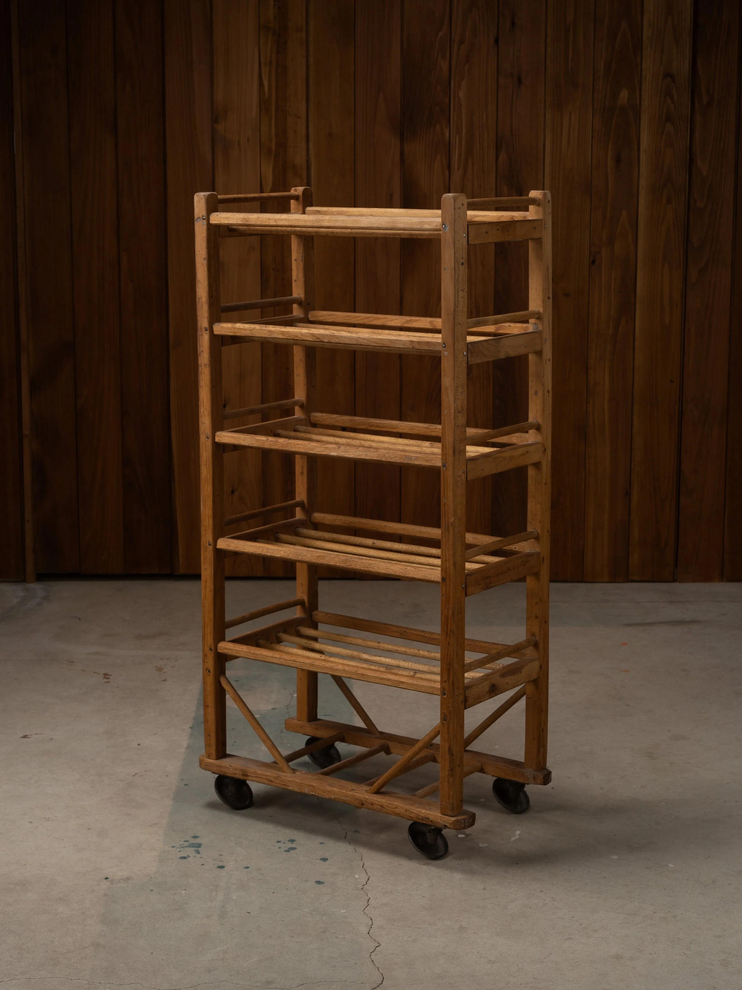 OAK DOWEL INDUSTRIAL BAKER’S RACK