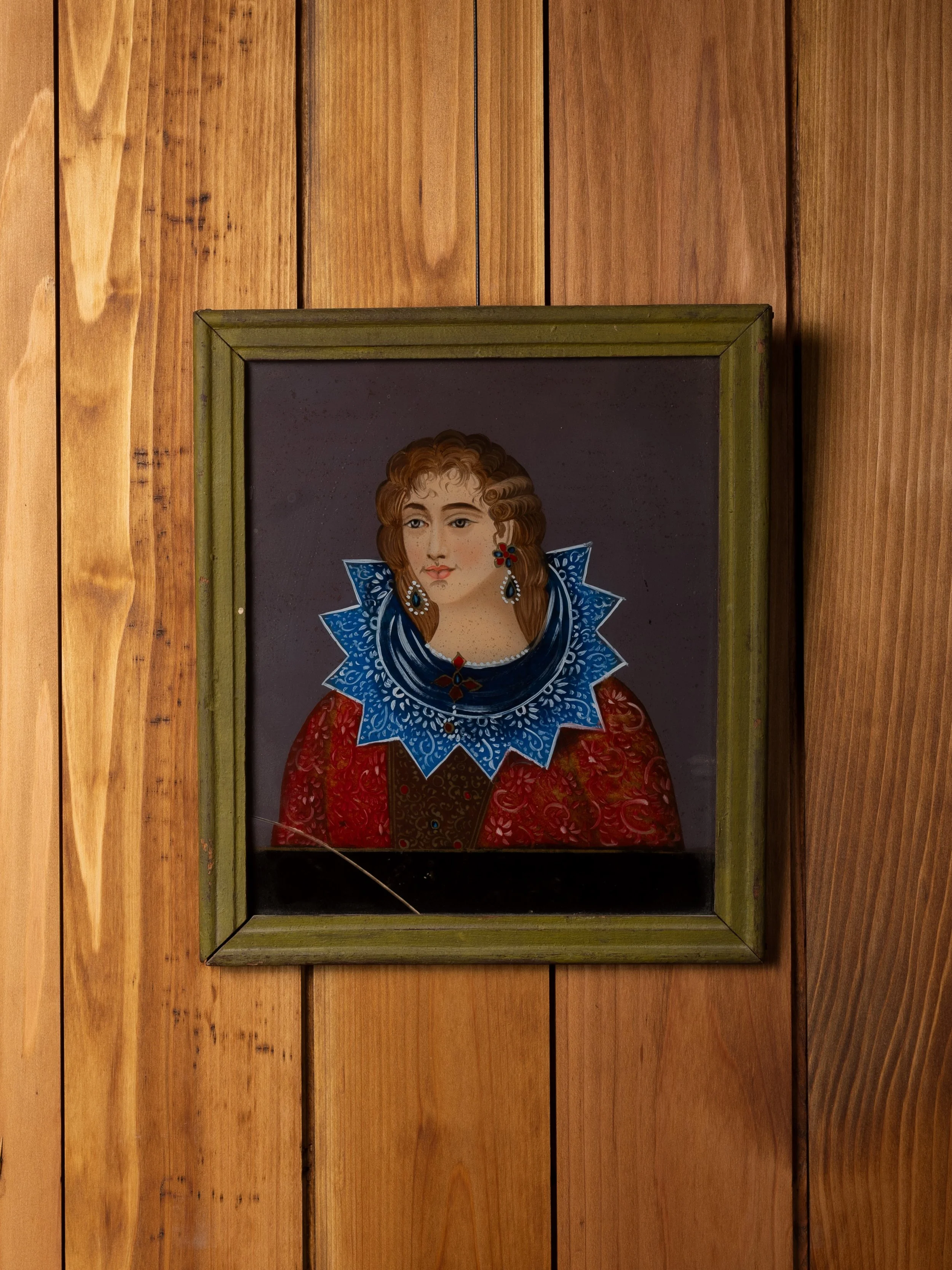REVERSE GLASS PAINTING PORTRAIT