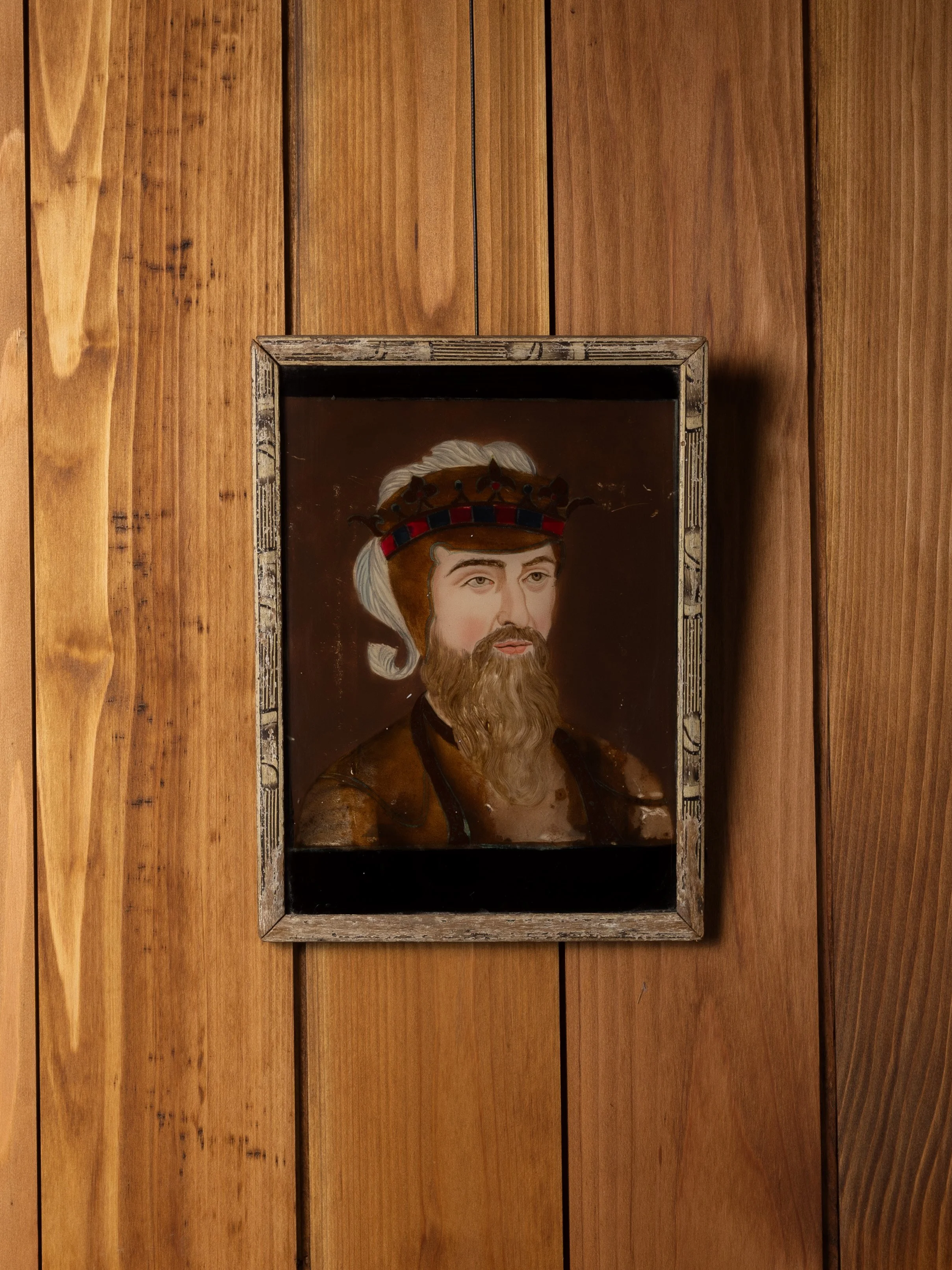 REVERSE GLASS PAINTING PORTRAIT