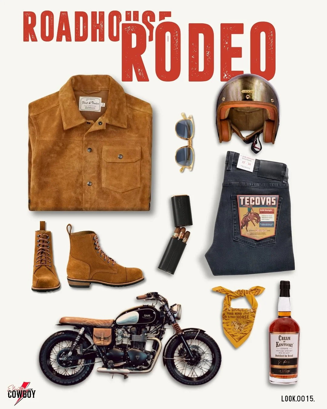Roadhouse Rodeo | LOOK.0015 🤠🏍️

Where saddle leather meets street chrome

Where a fast horse trades hooves for horsepower

Where roadhouse blues meet an open plain ranch 🏔️

This week&rsquo;s Gear Round-Up is&nbsp;Roadhouse Rodeo - a cowboy biker