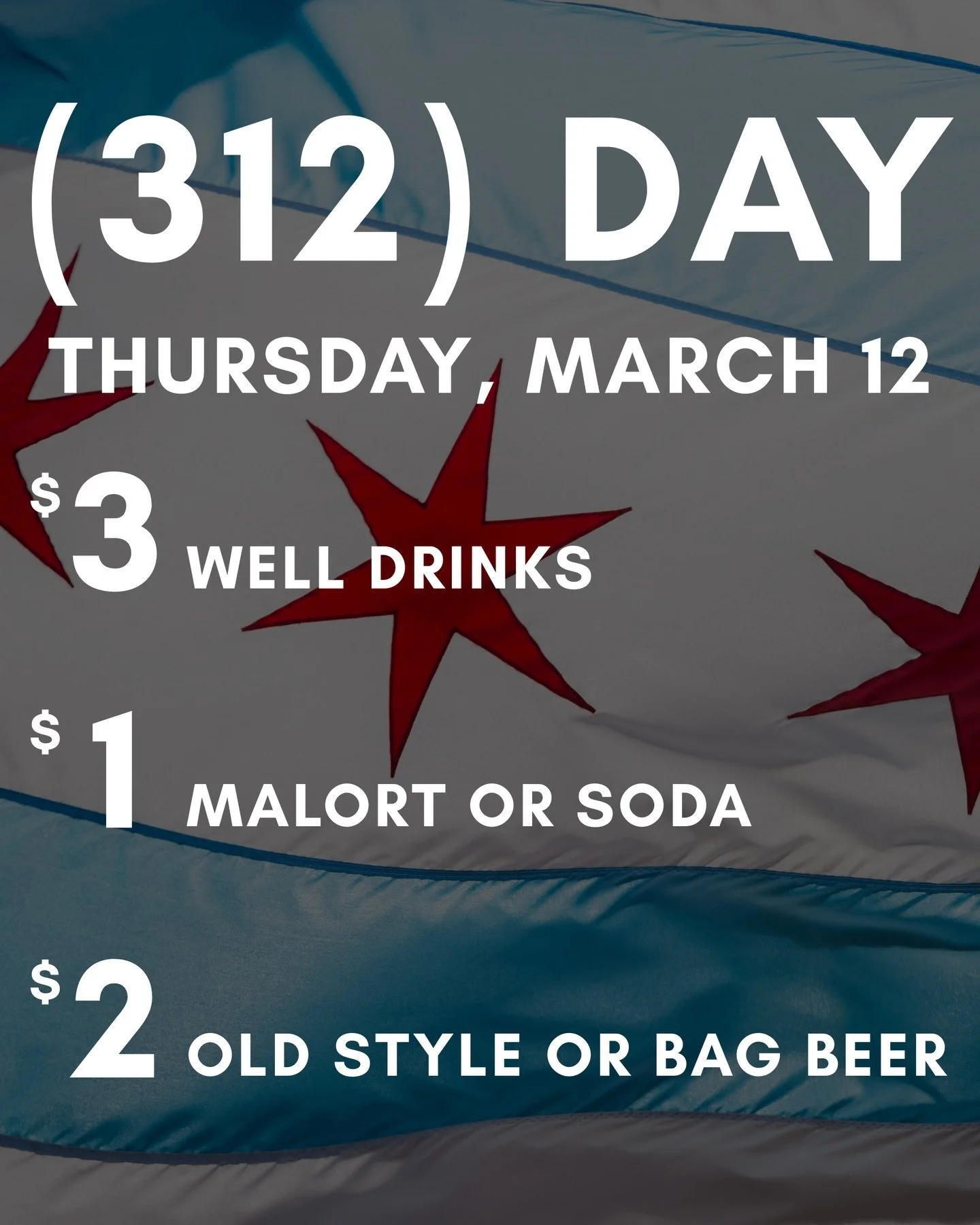 Celebrating the 312 in the 616! Join us on Thursday for fun, drink specials, and allllll your Chicago food favorites 🌭❤️
