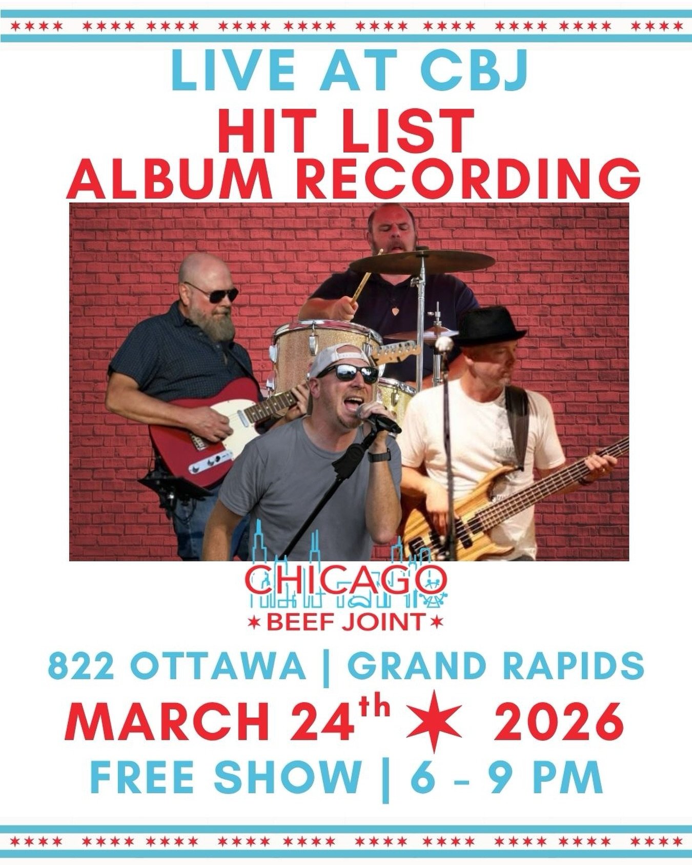 The stage is set for tonight&rsquo;s LIVE ALBUM RECORDING! Hit List is opening their recording sesh to the public for free tonight at CBJ from 6-9 PM. Don&rsquo;t miss this one 👀