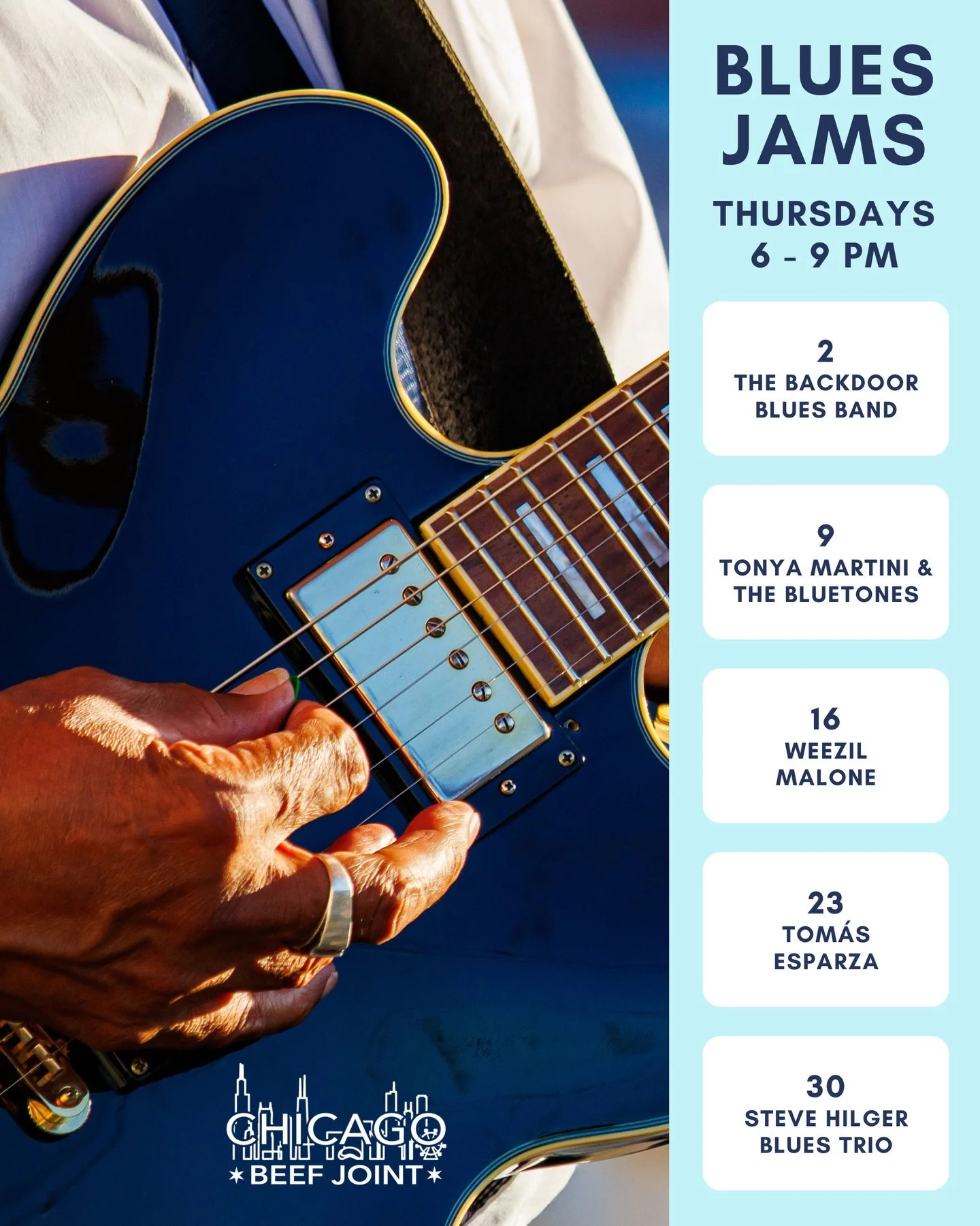 If you haven&rsquo;t stopped by for one of our Blues Jams&hellip; you&rsquo;re missing out! Swing by CBJ every Thursday from 6-9 for live blues music in Downtown Grand Rapids 🩵