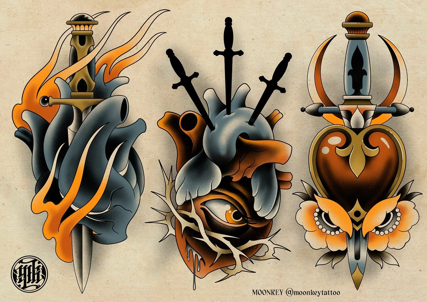 ❤️🔥 New flashes available 
Done for an exhibition coming soon in Nantes, I&rsquo;ll announce more info about it as soon as possible. 

🐒 Booking open for September &amp; October at Nantes 
 
Next Guest : 
🇨🇭Geneva at @nuitnoiretattoo 24th to the 