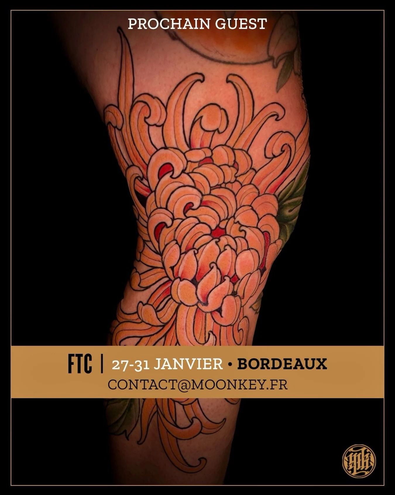 🌚 BORDEAUX 🌝
Je reviens en guest chez les mighty @ftc_bordeaux 
du 27 au 31 janvier en compagnie de @victorpastier 🐵

🔥Les prises de rdvs sont ouvertes il me reste des dispo :)

🌜contact@moonkey.fr ou MP🌛
Toutes tailles de projets, couleurs ou 