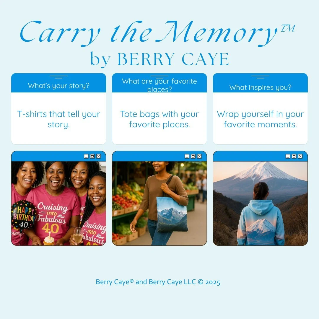 We launched our Carry the Memory series. You can now personalize your travel apparel and accessories at Berry Caye.  We made it easy!  Check it out at https://www.berrycaye.com/preserve-your-memory
#berrycaye #carrythememory #travelwithberrycaye