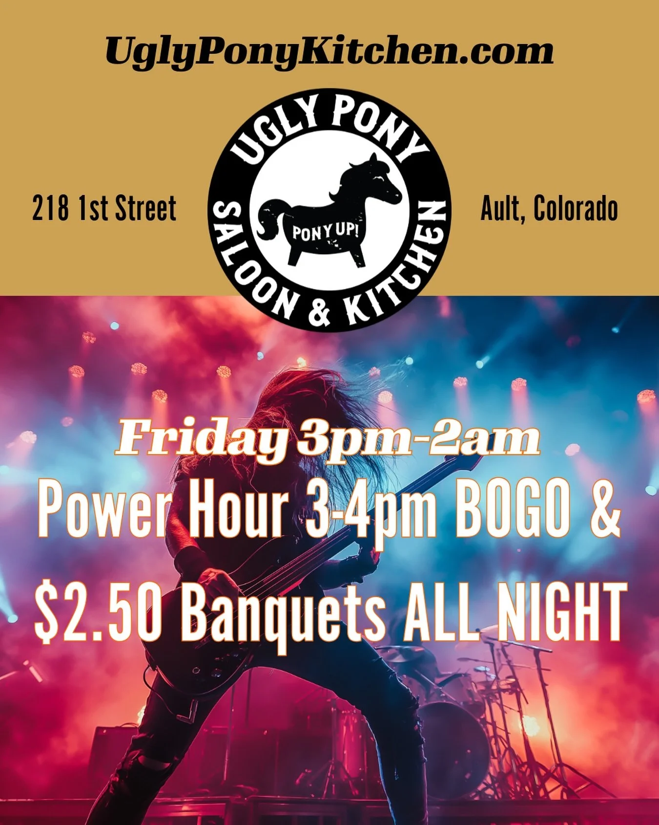 Friday POWER HOUR 3-4pm is Buy One-Get One! Get whatever you&rsquo;re drinking!