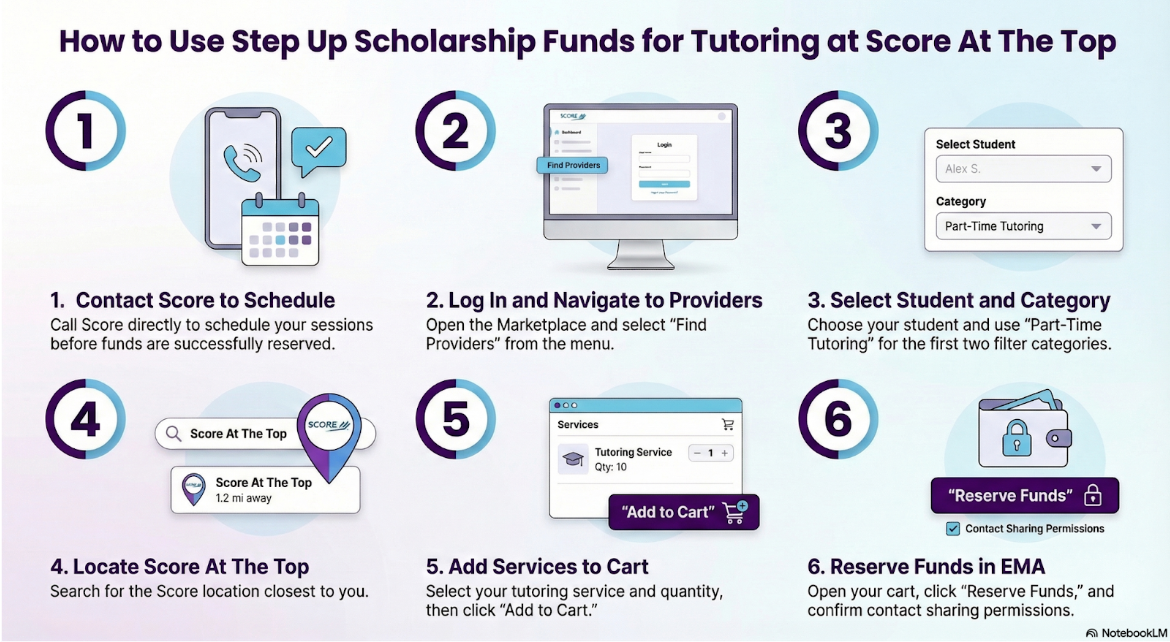 How to set up scholarship funds for tutoring at Score At The Top