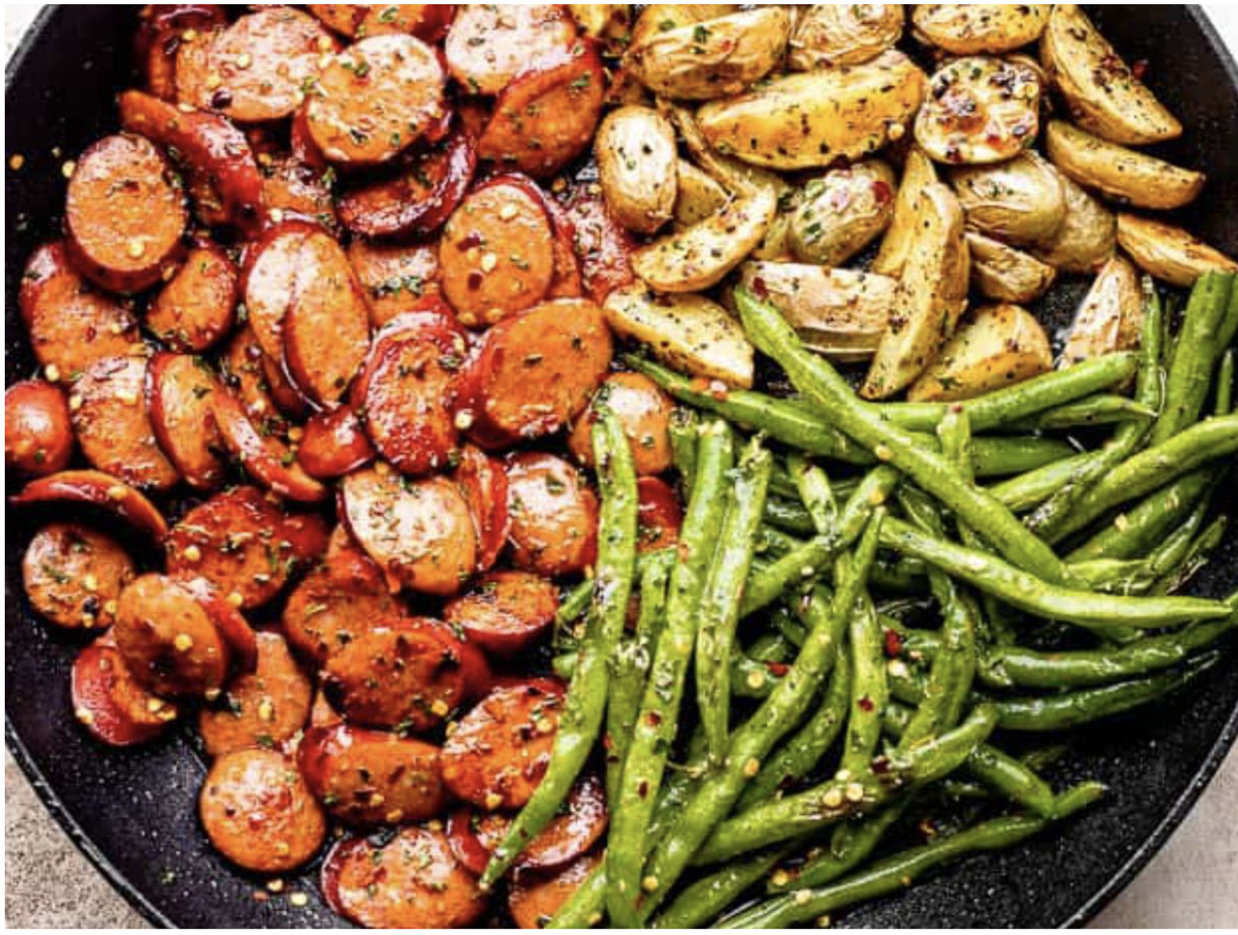 Sausage, Potato, Green Bean Cajun Skillet (FF)