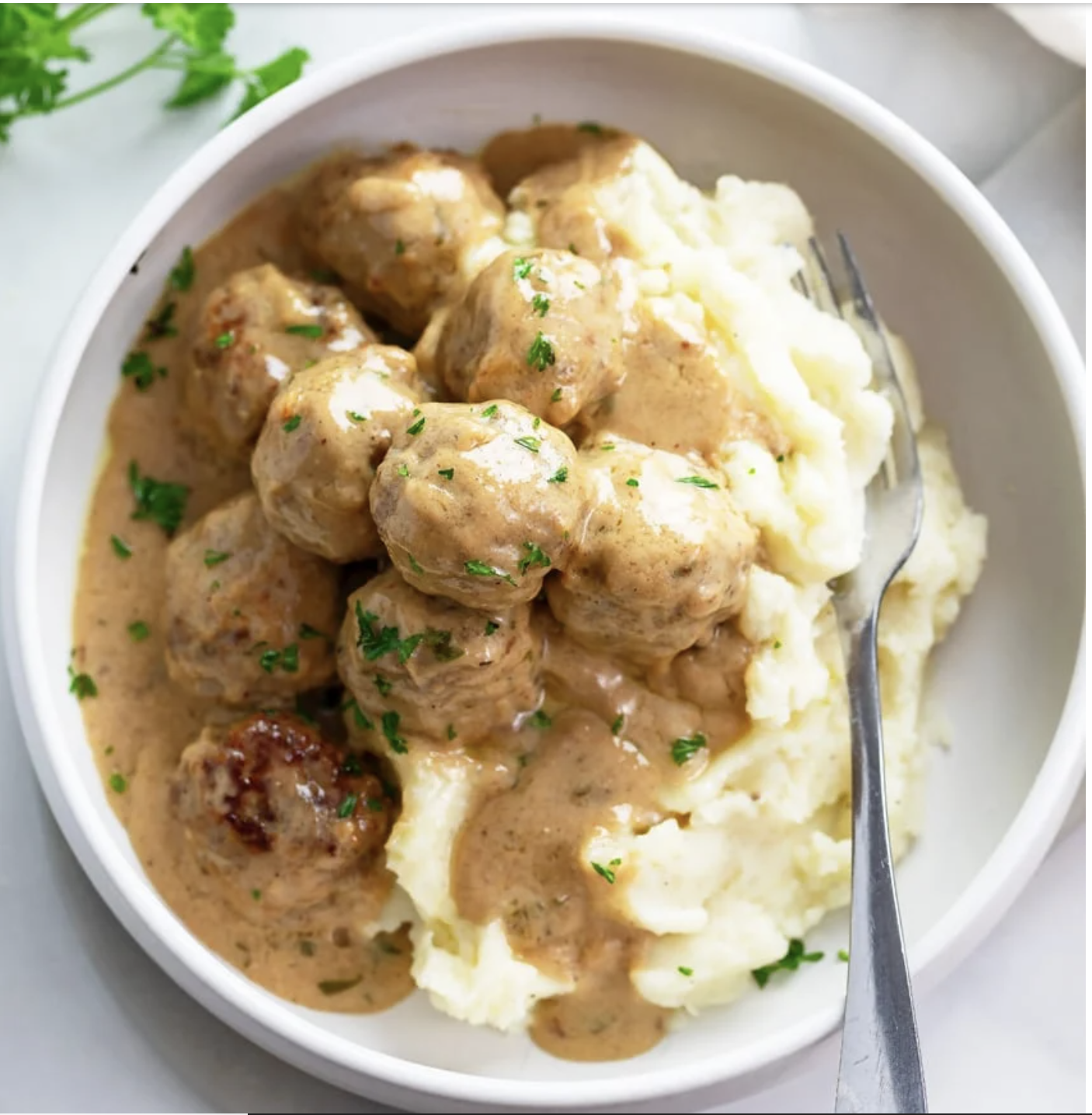 Healthier Swedish Meatballs with Mash