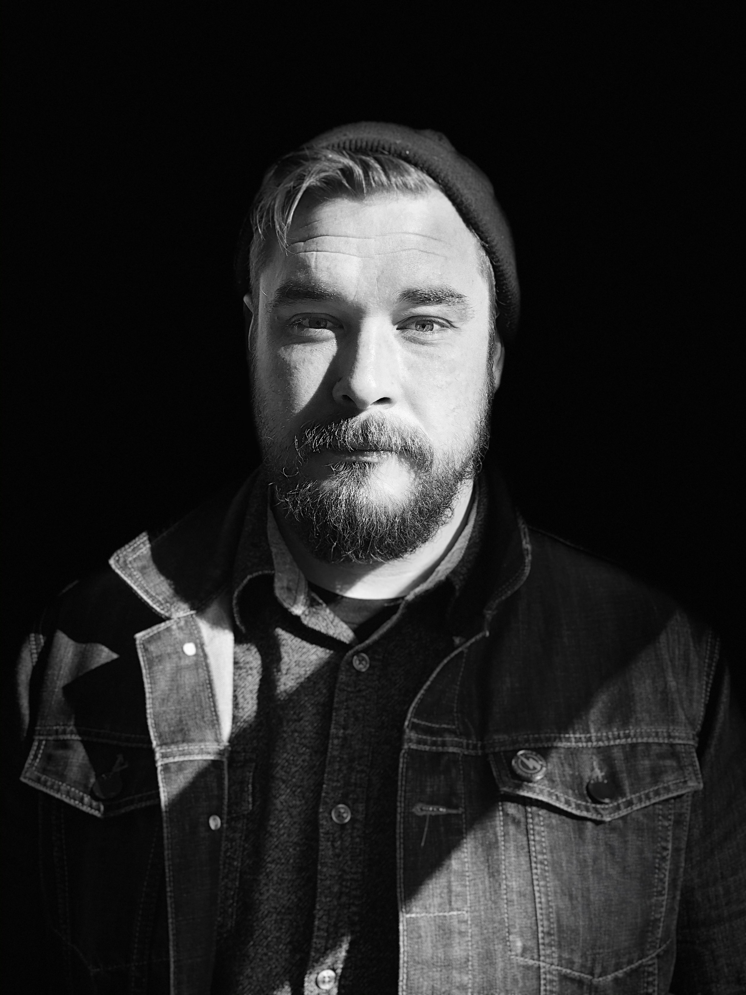 Black and white photo of Mike Ligocki