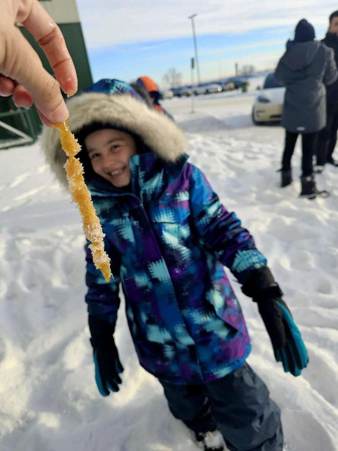 Maple Taffy with New Friends