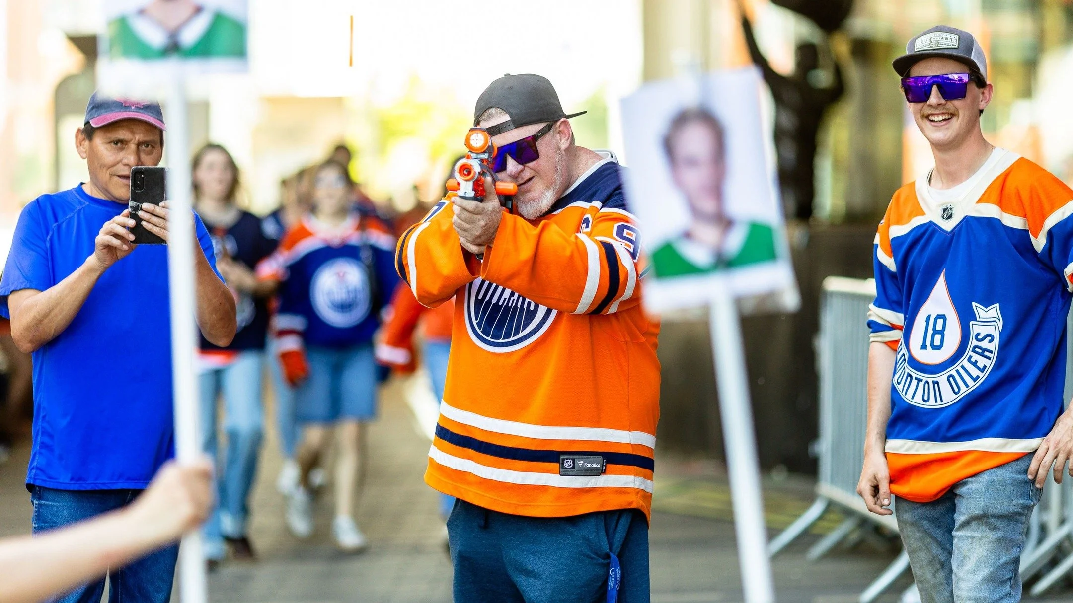 It is a sea of orange and shades of blue that represent decades of memories adorning fans in shorts and flip flops during a May high of 33C. A series ending cowboy crushing defeat of the Dallas Stars shoot them out of the playoffs as the buzz builds 