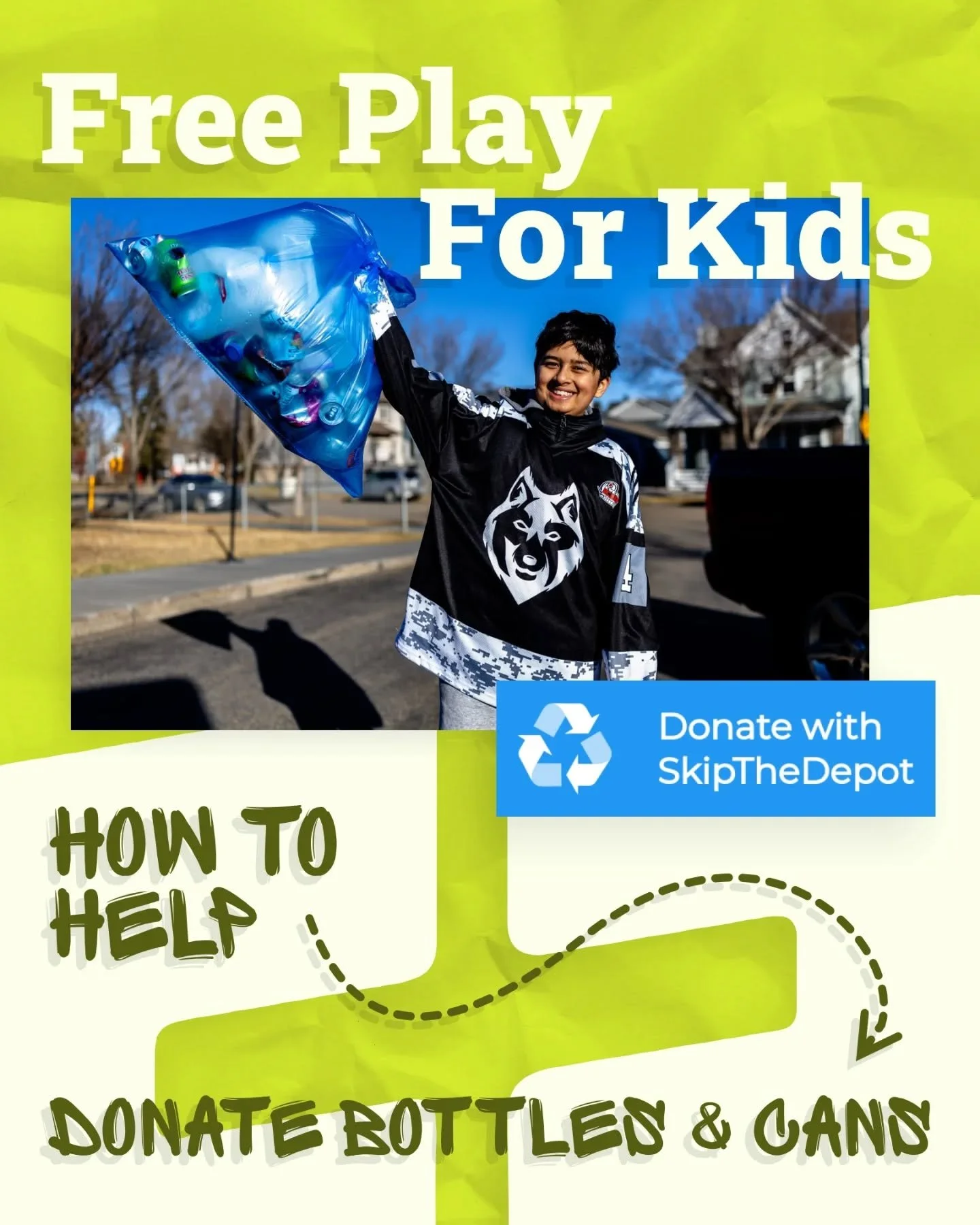 Your recycling can do more than help the environment. ♻️
It can help Edmonton kids play. 💙

Every bottle and can you donate through @skipthedepot turns into sports equipment, healthy snacks, and opportunities for children who need them most.

Here's